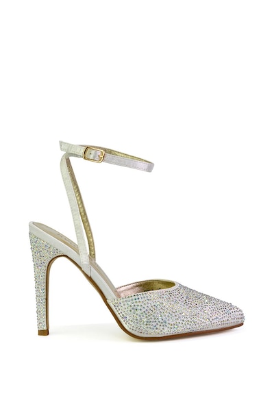 XY London 'Indyah' Diamante 2 Part Shoes Ankle Strap Stiletto High