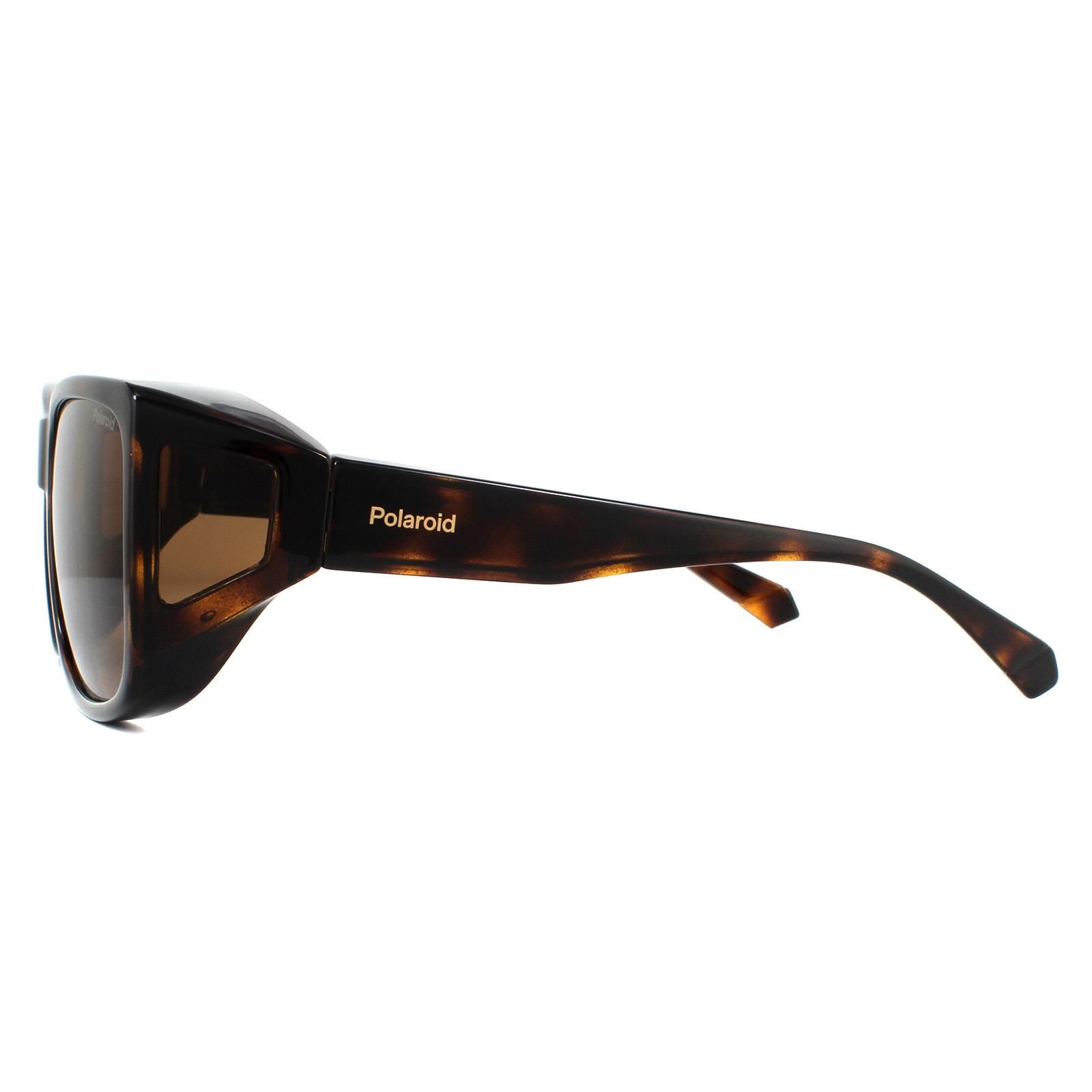 Polaroid Suncovers Wrap Havana Brown Copper Polarized Sunglasses image 3
