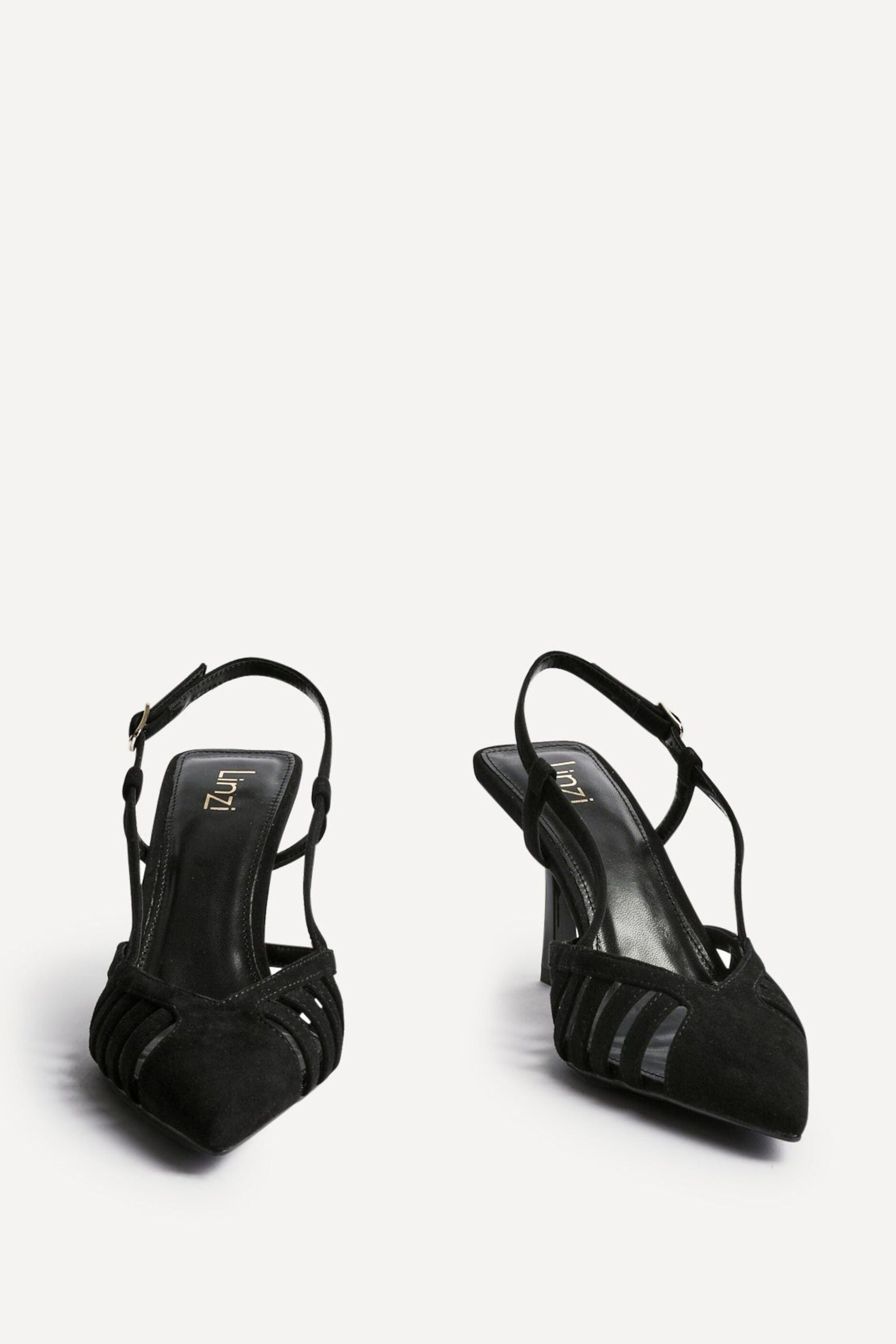 Linzi Alias Black Faux Suede Cut Out Court Heels image 3