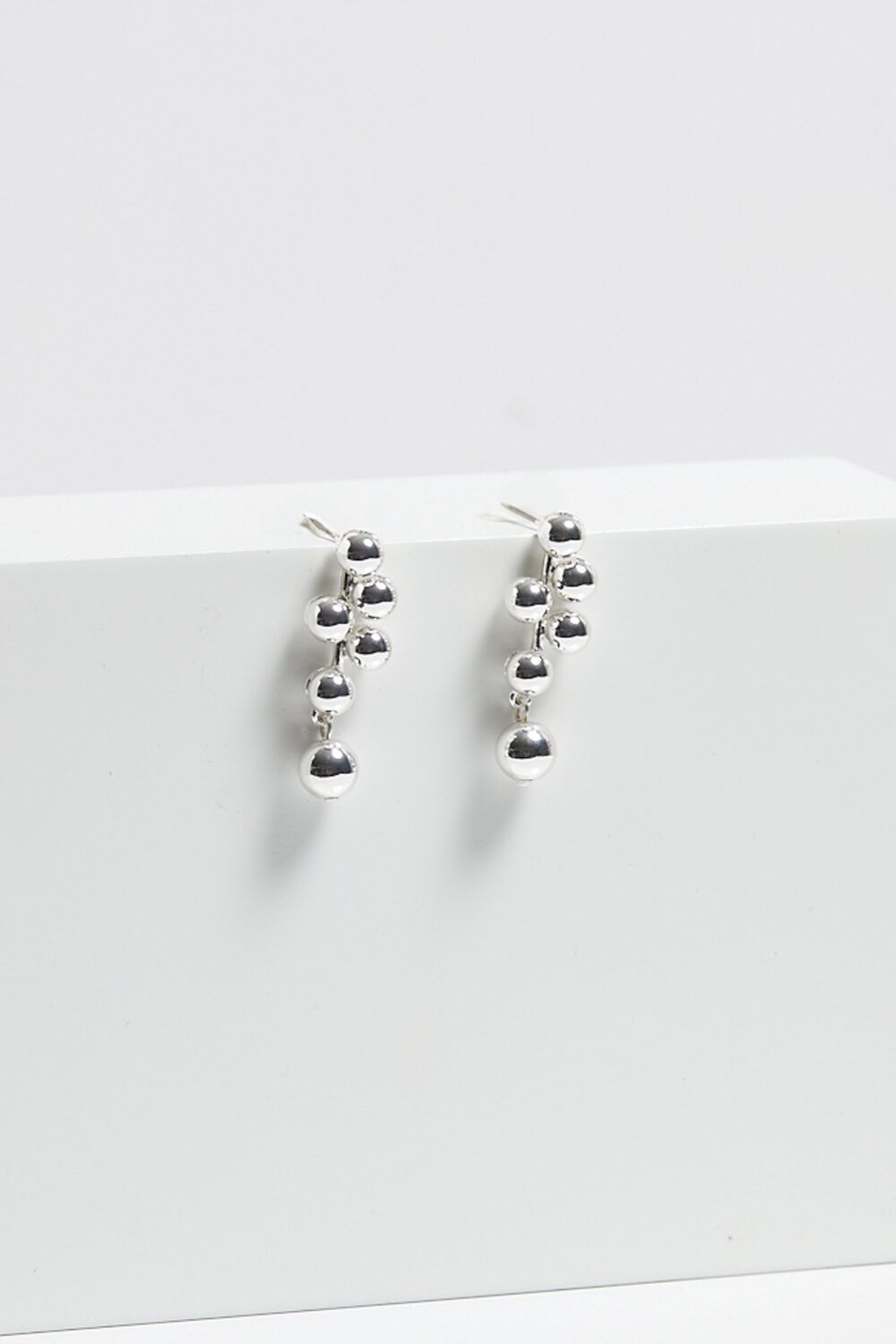 Mood Silver Polished Bubble Drop Earrings image 3