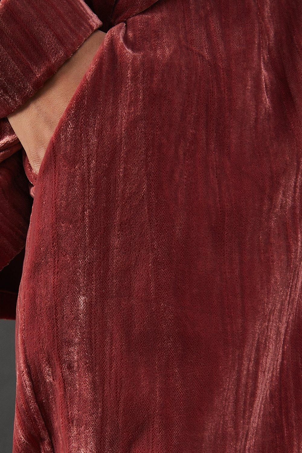 Warehouse Crushed Velvet High Waisted Tailored Trouser Rose image 5