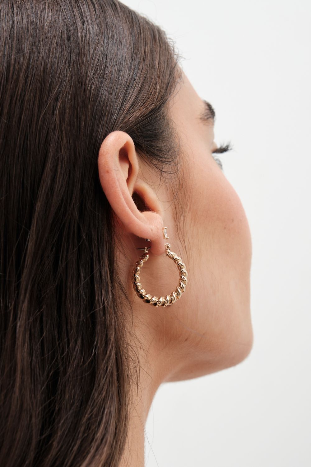 Jon Richard Gold Plated Polished Twist Hoop Earrings image 3