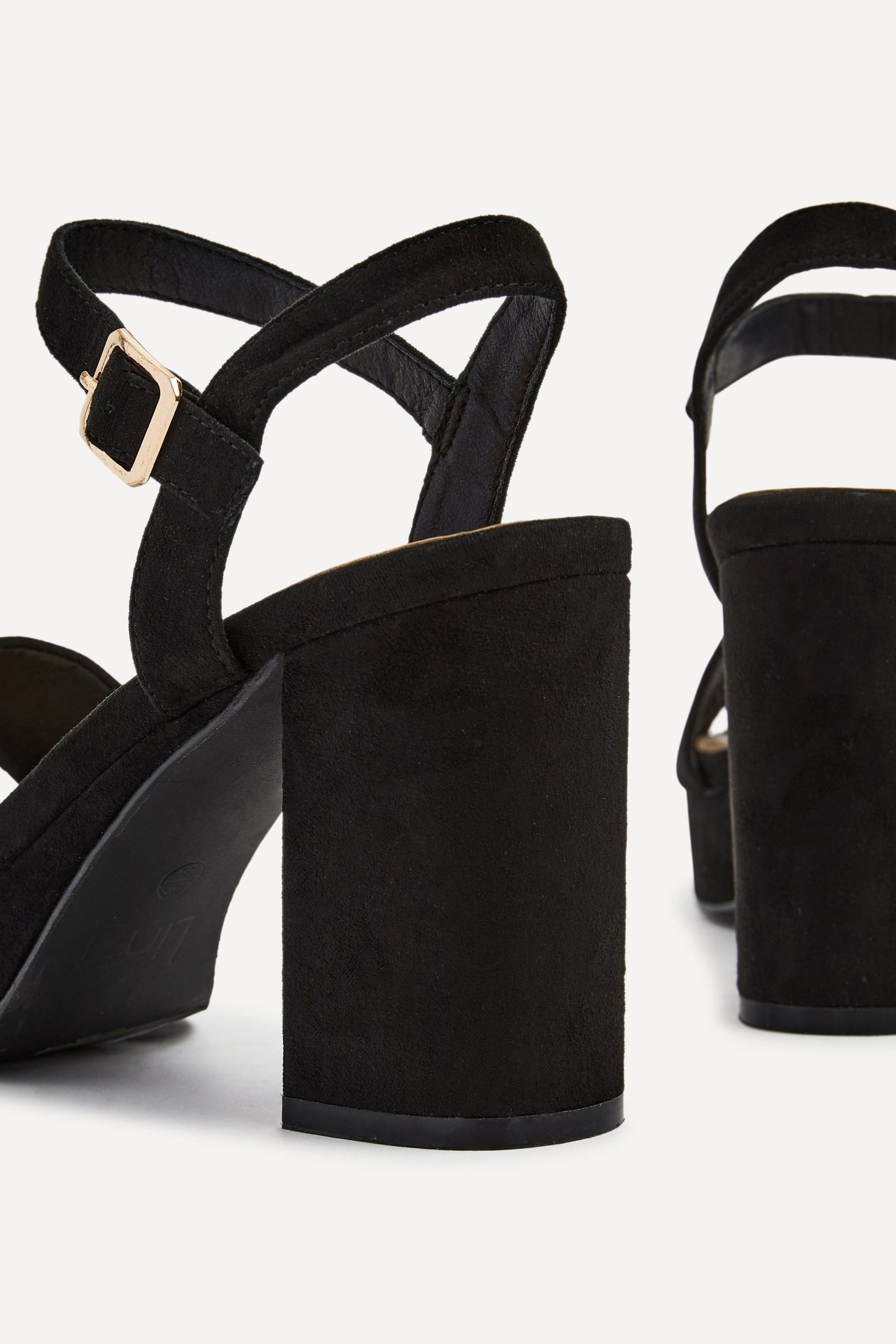 Linzi Verony Black Faux Suede Platform Block Heel image 4