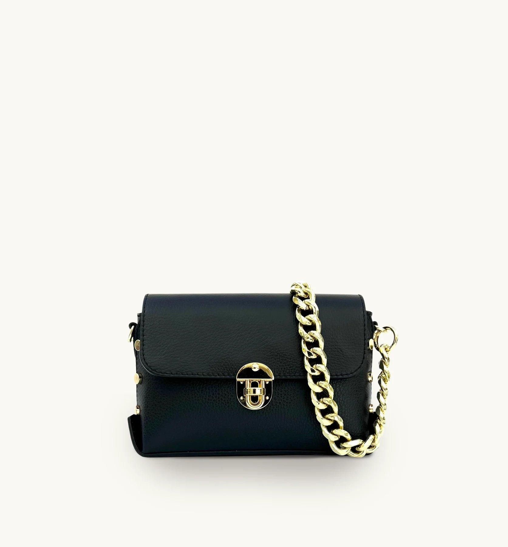 Apatchy London The Bloxsome Leather Crossbody Bag With Gold Chain Strap image 1