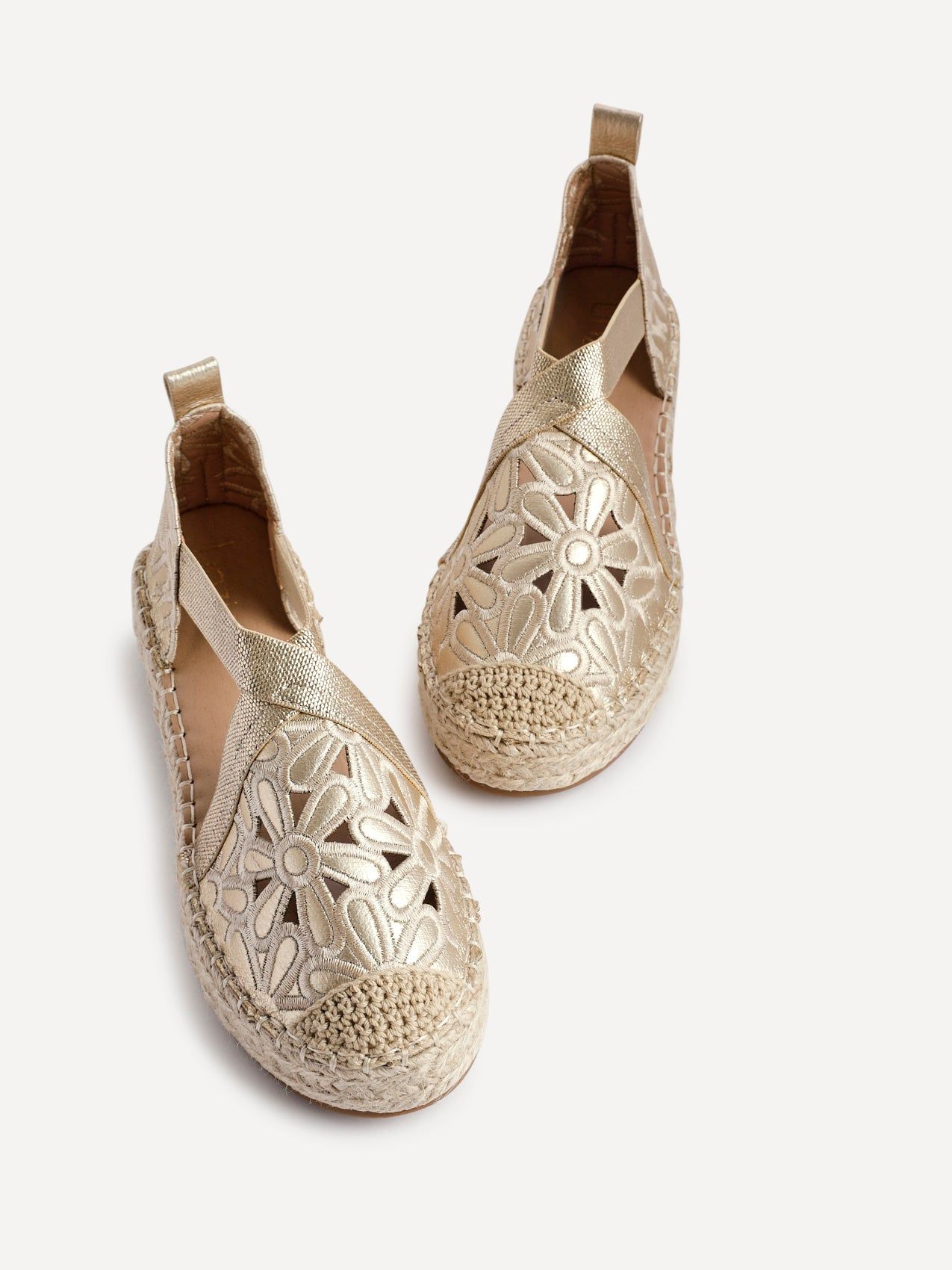 Linzi Jillian Gold Faux Leather Espadrille Sandals image 4
