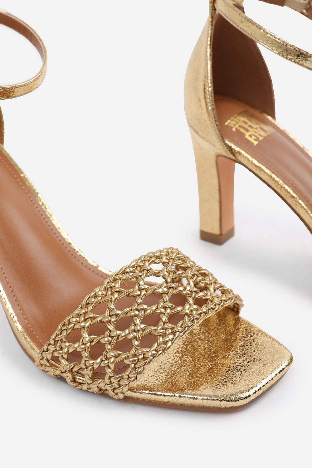 Where's That From 'Nyomi' Wide Fit Braided Strappy Block Heel Adjustable Buckle image 4