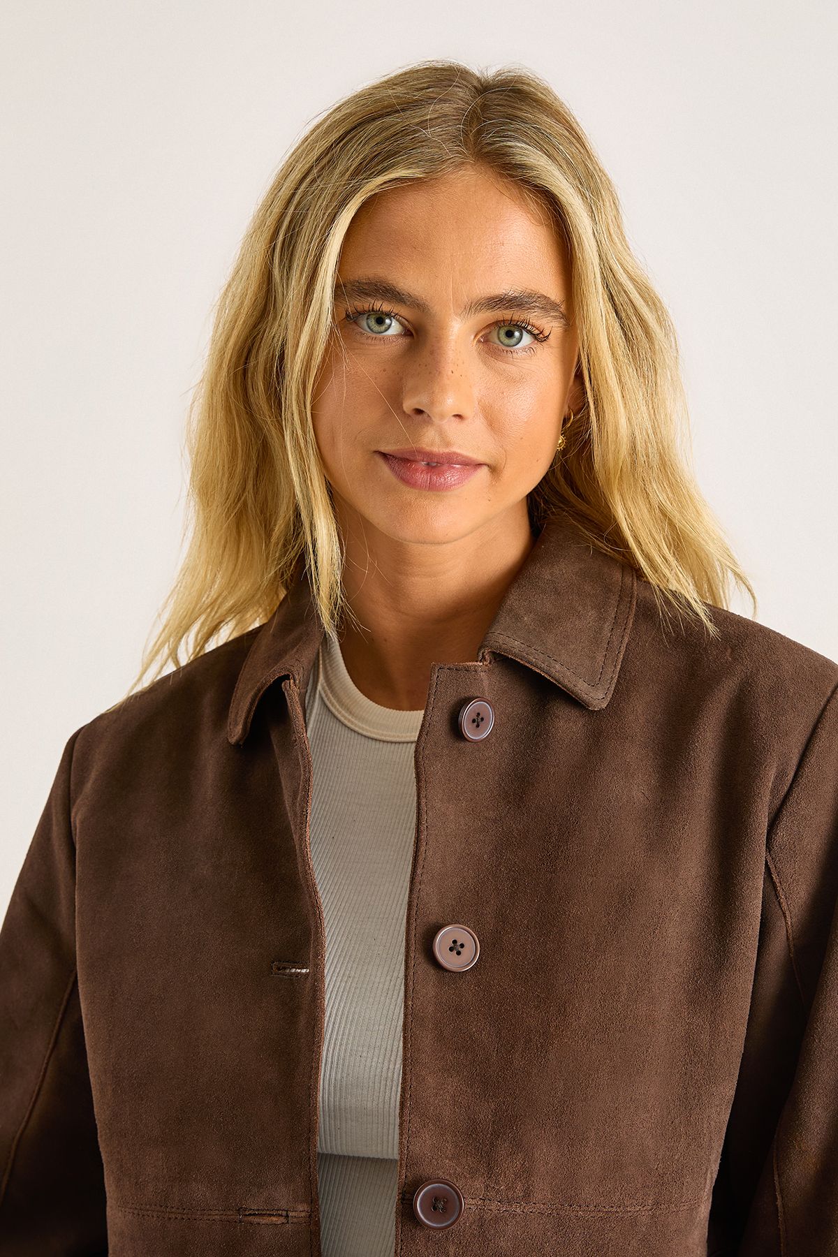 NastyGal Real Suede Fringe Jacket Chocolate image 3