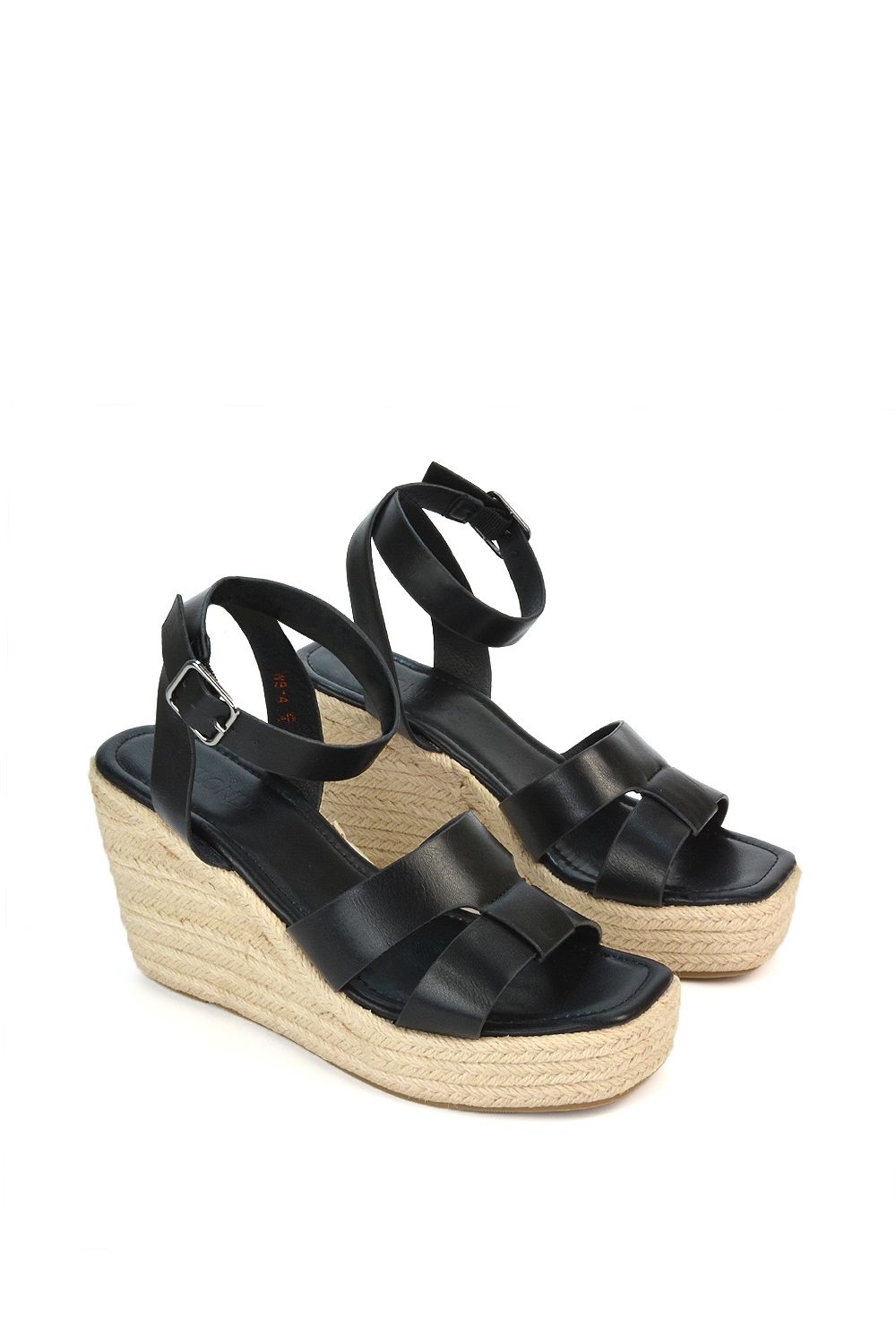 XY London 'Kala' Espadrille Strappy Platform Wedge Heel Sandals With Ankle Strap image 4