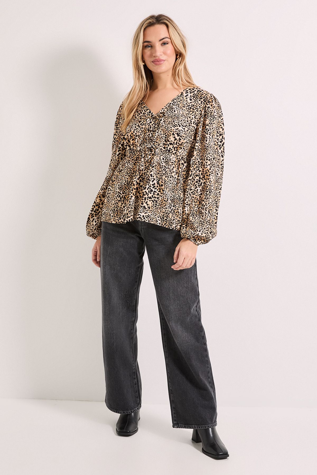 Dorothy Perkins Animal Tie Front Long Sleeve Printed Blouse Animal image 2