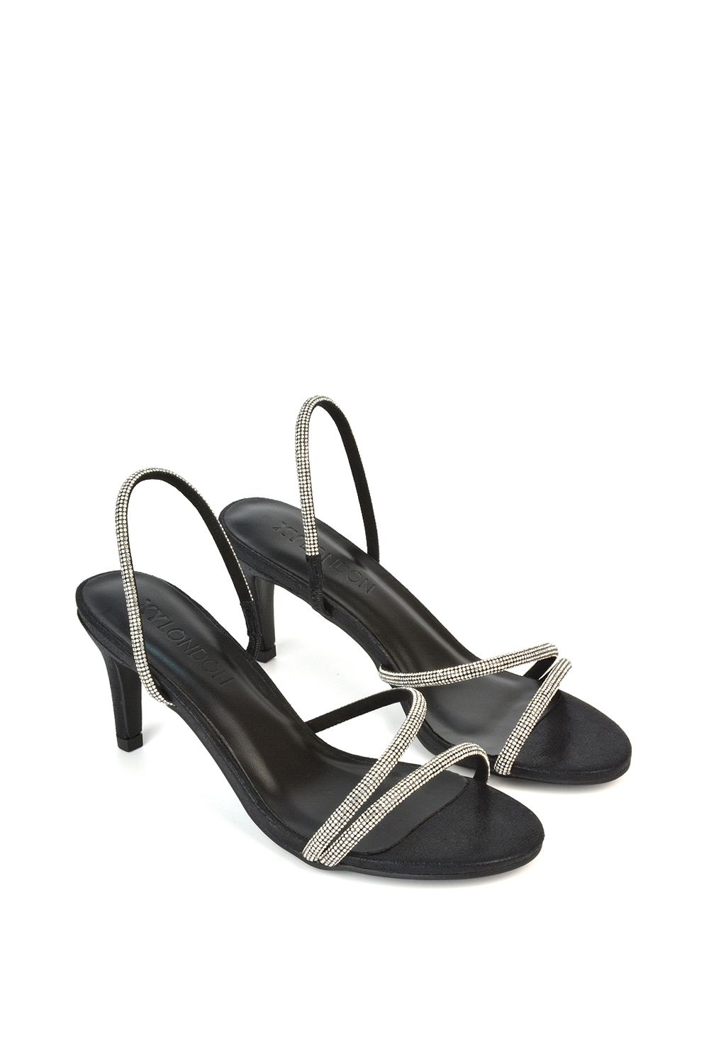 XY London 'Polly' Slingback Strappy Diamante Stiletto High Heel Sandals image 4