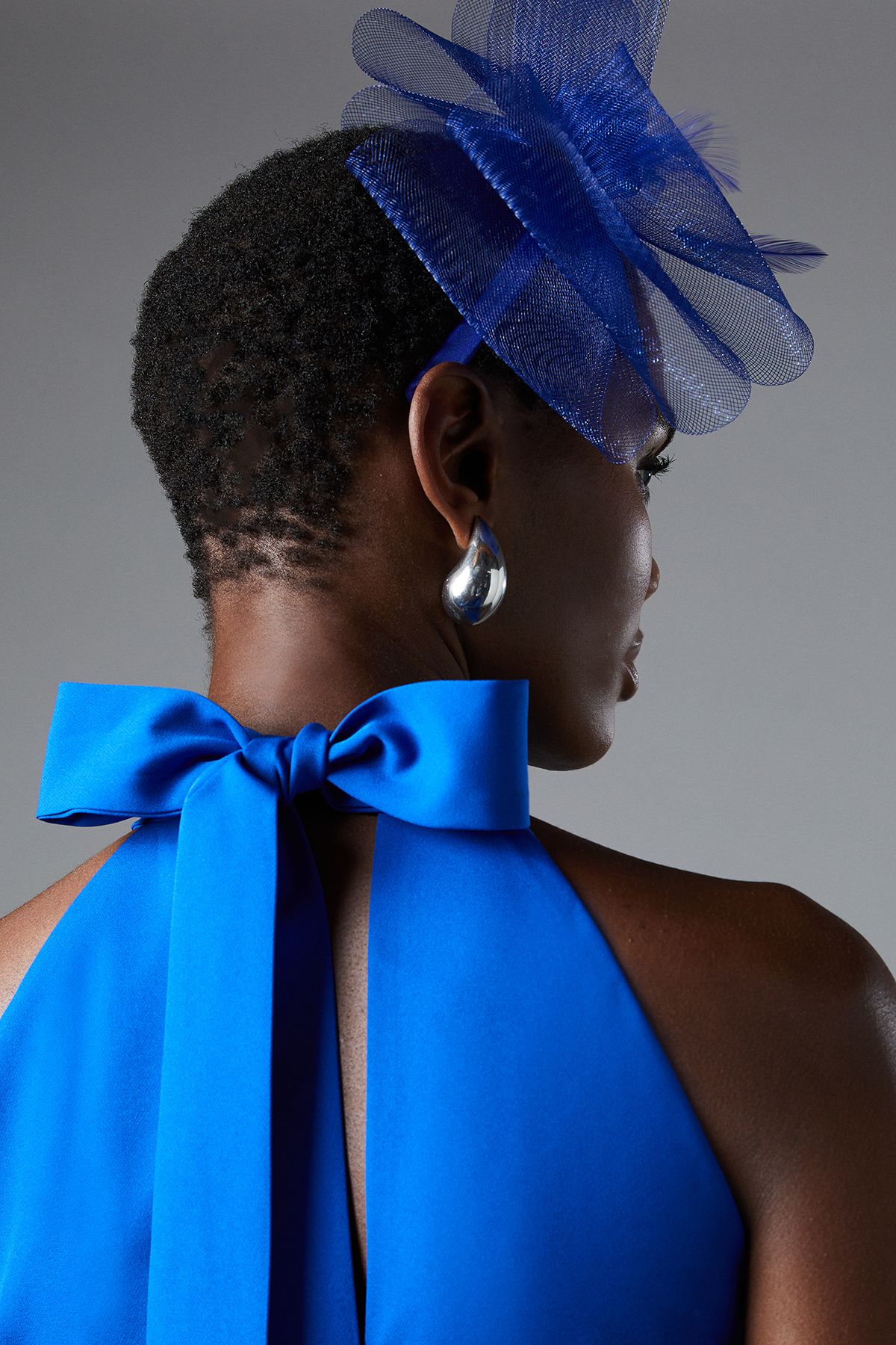 Coast Cross Neck Pleated Midi Dress Cobalt image 5