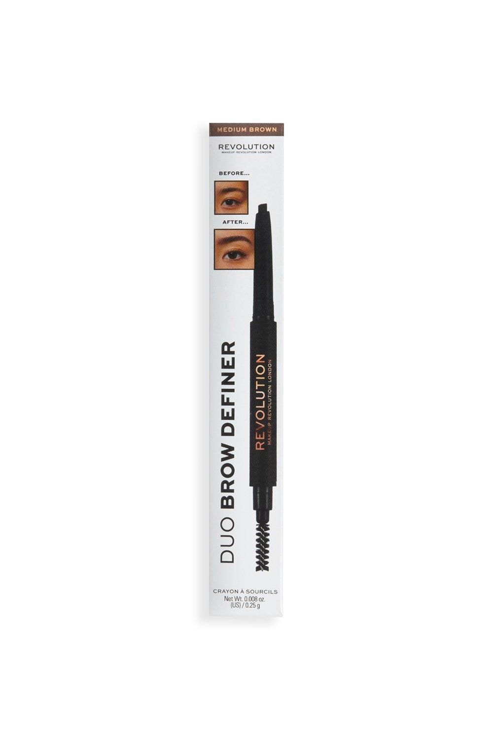 Revolution Duo Brow Definer Pencil Medium Brown Medium Brown image 1