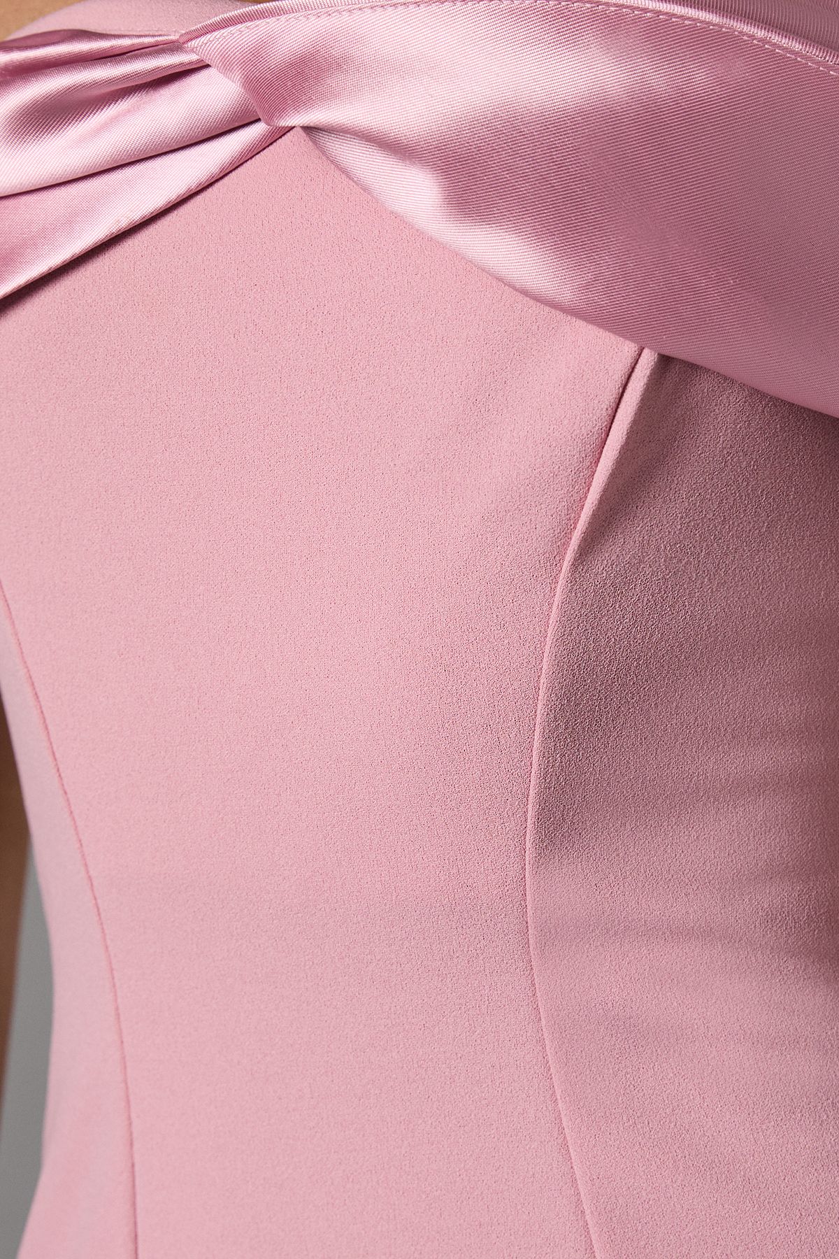 Coast Satin Sleeve Scuba Midi Dress Blush image 5