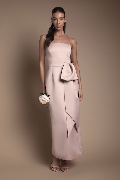 Coast Bandeau Bridesmaid Maxi Dress With Statement Bow Blush