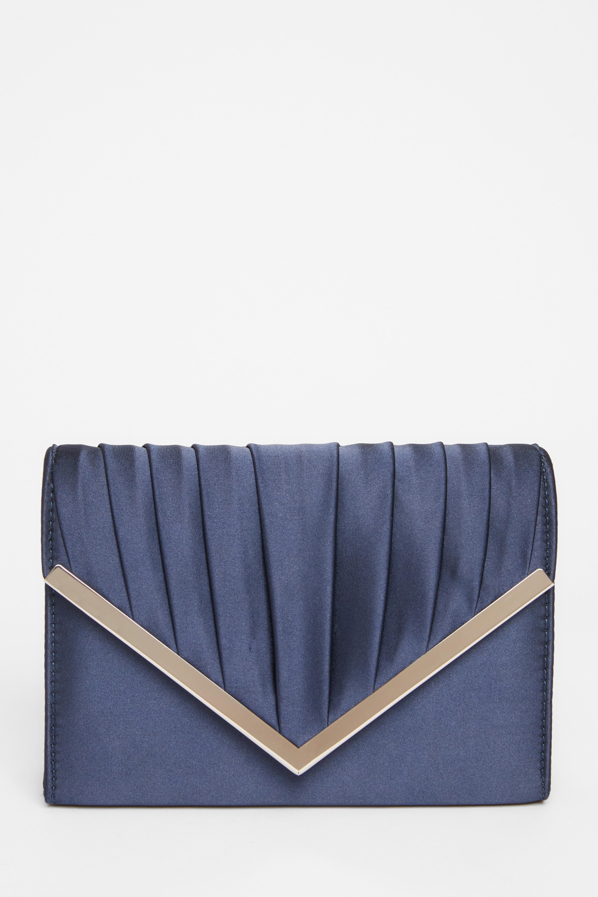 Quiz Navy Pleated Clutch Bag image 3