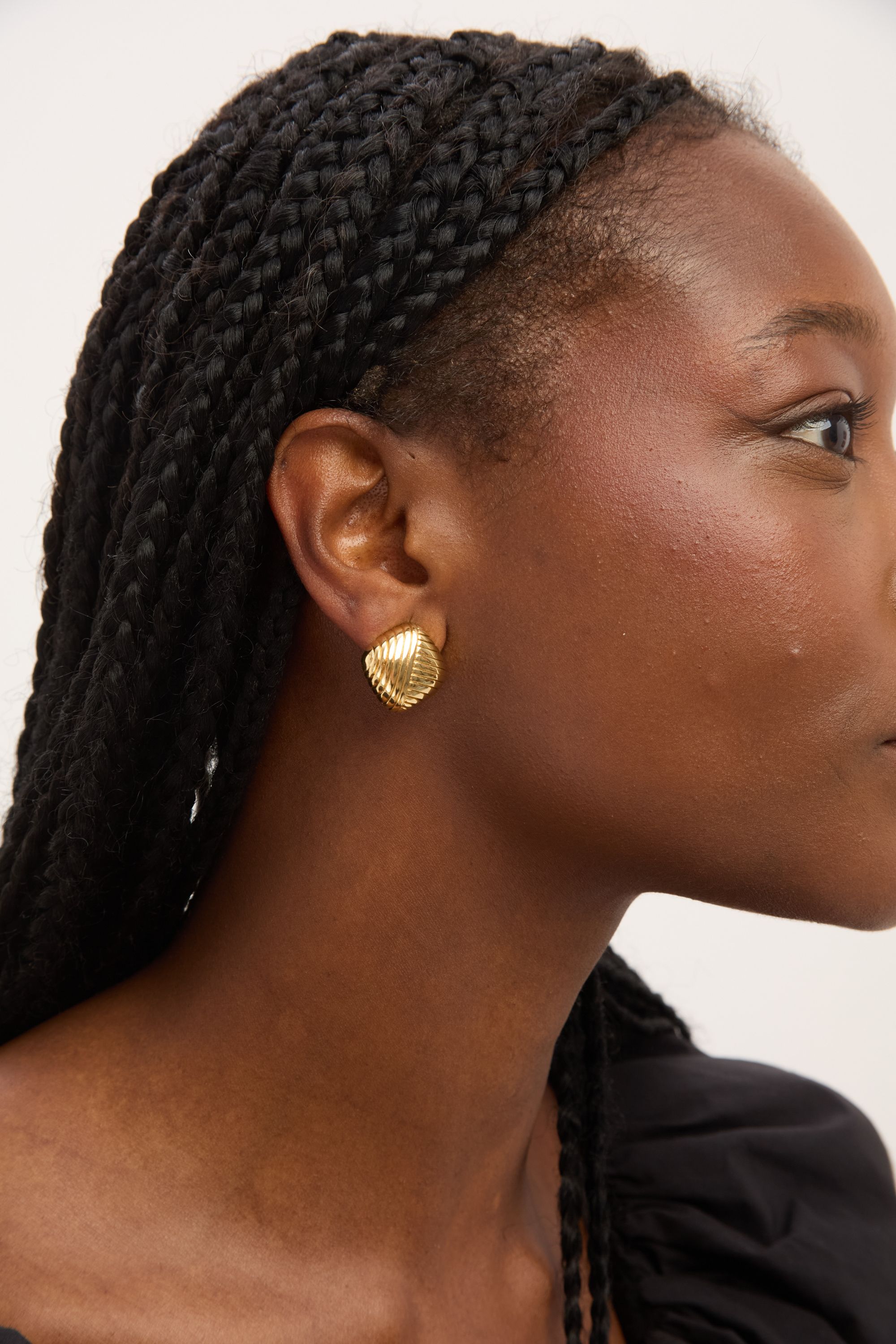 Jon Richard Gold Plated Ridge Square Clip Earrings image 2