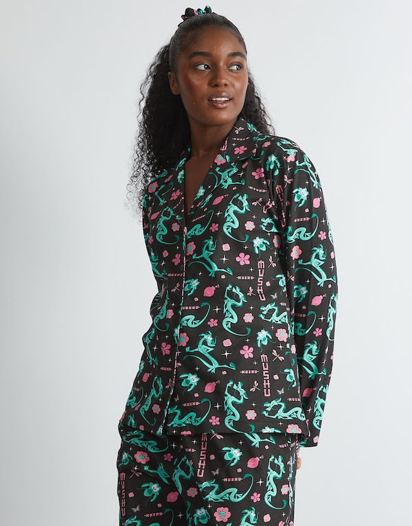 SKINNYDIP Disney Mushu Pyjama Set in Black