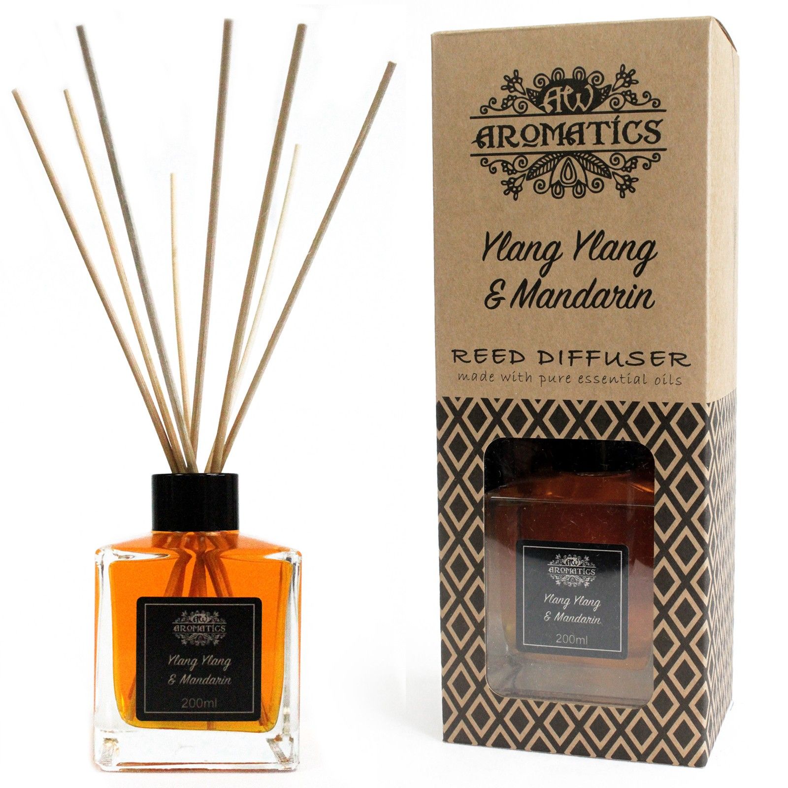 KDMD 200ml Ylang Ylang & Mandarin Essential Oil Reed Diffuser image 1
