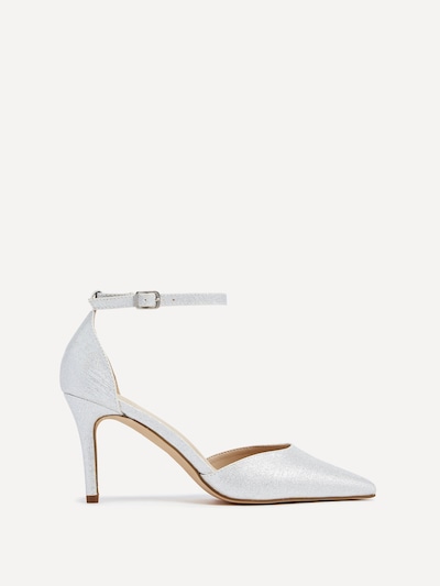 Linzi Maci Silver Glitter Fabric Stiletto Court Heel