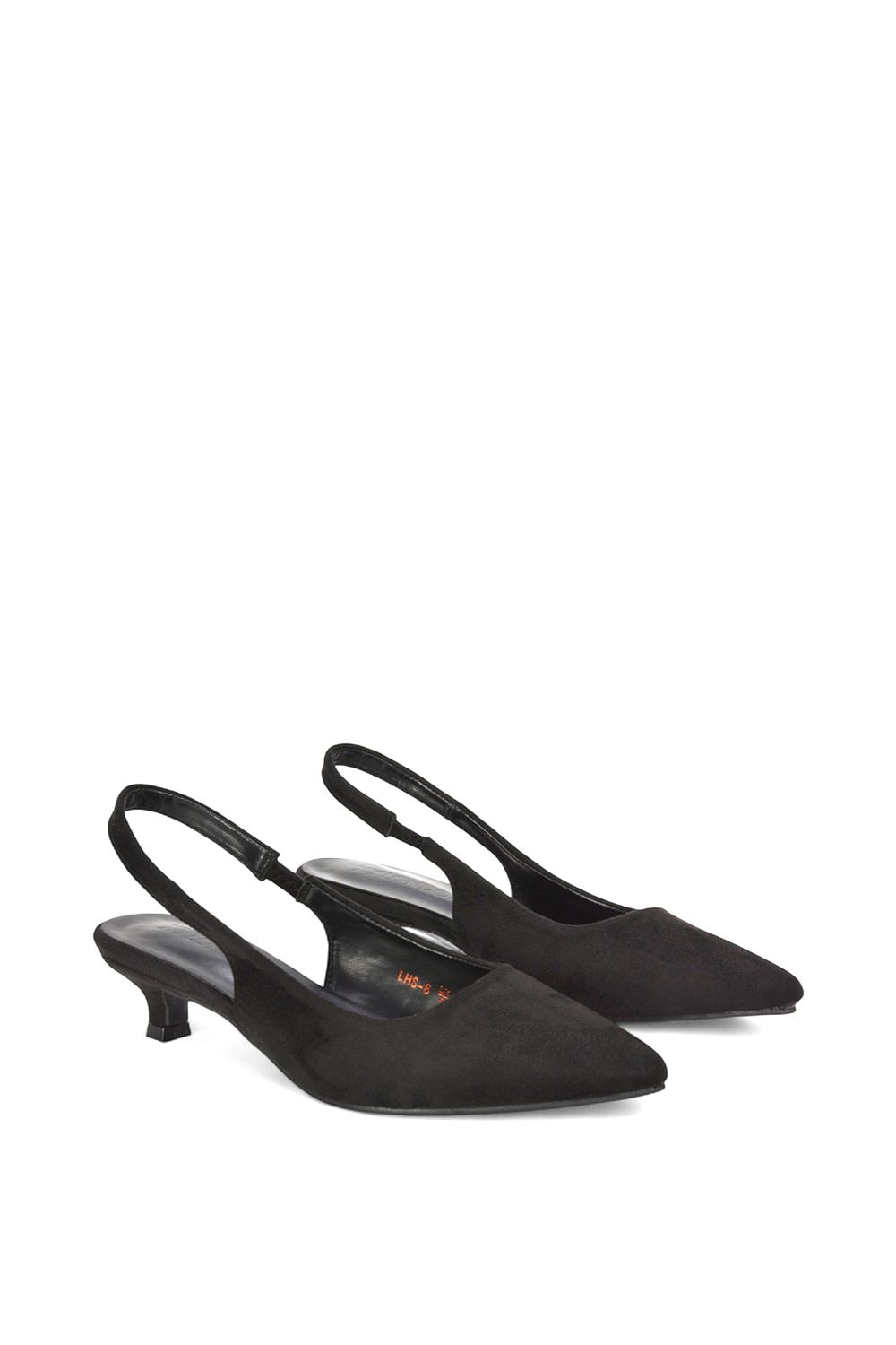 XY London 'Leila' Pointed Toe Low Kitten Heel Slingback Court Shoes image 4