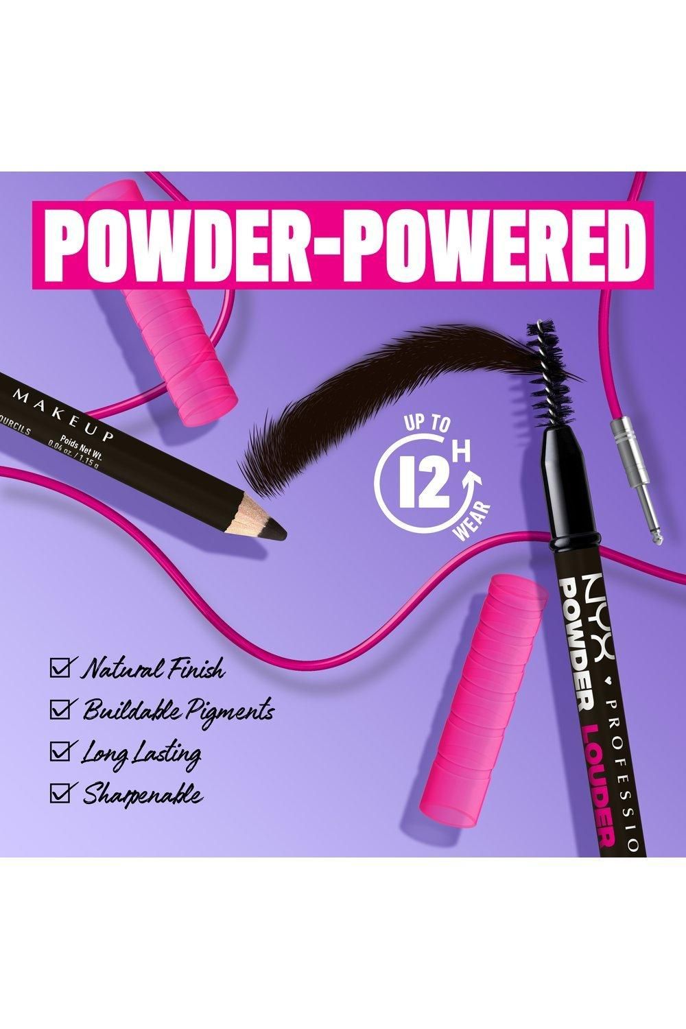 NYX Professional Makeup Powder Louder Brow Pencil 12HR Wear Buildable Micro-Fibres Black image 5