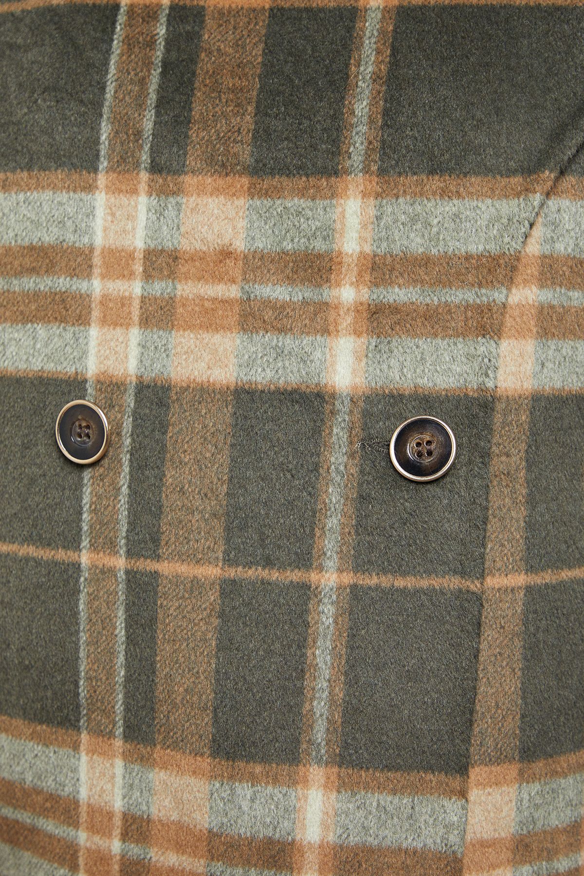 Oasis Check Scarf Longline Jacket Coat Taupe image 5