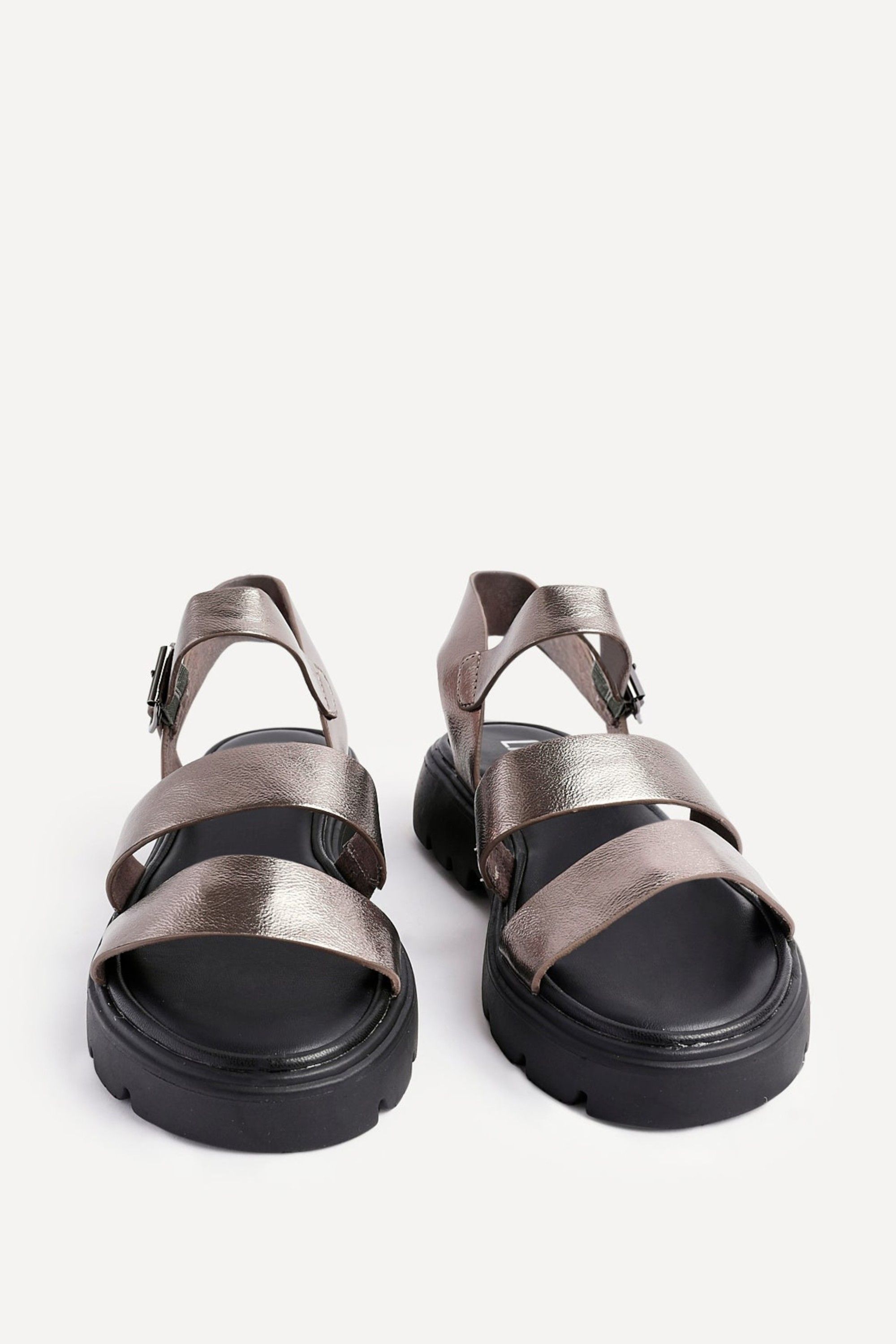 Linzi Ramona Pewter Faux Leather Gladiator Style Two Strap Sandal image 3