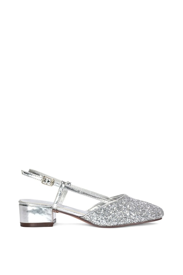 XY London 'Kira' Low Heel Court Shoes With Slingback and Buckle