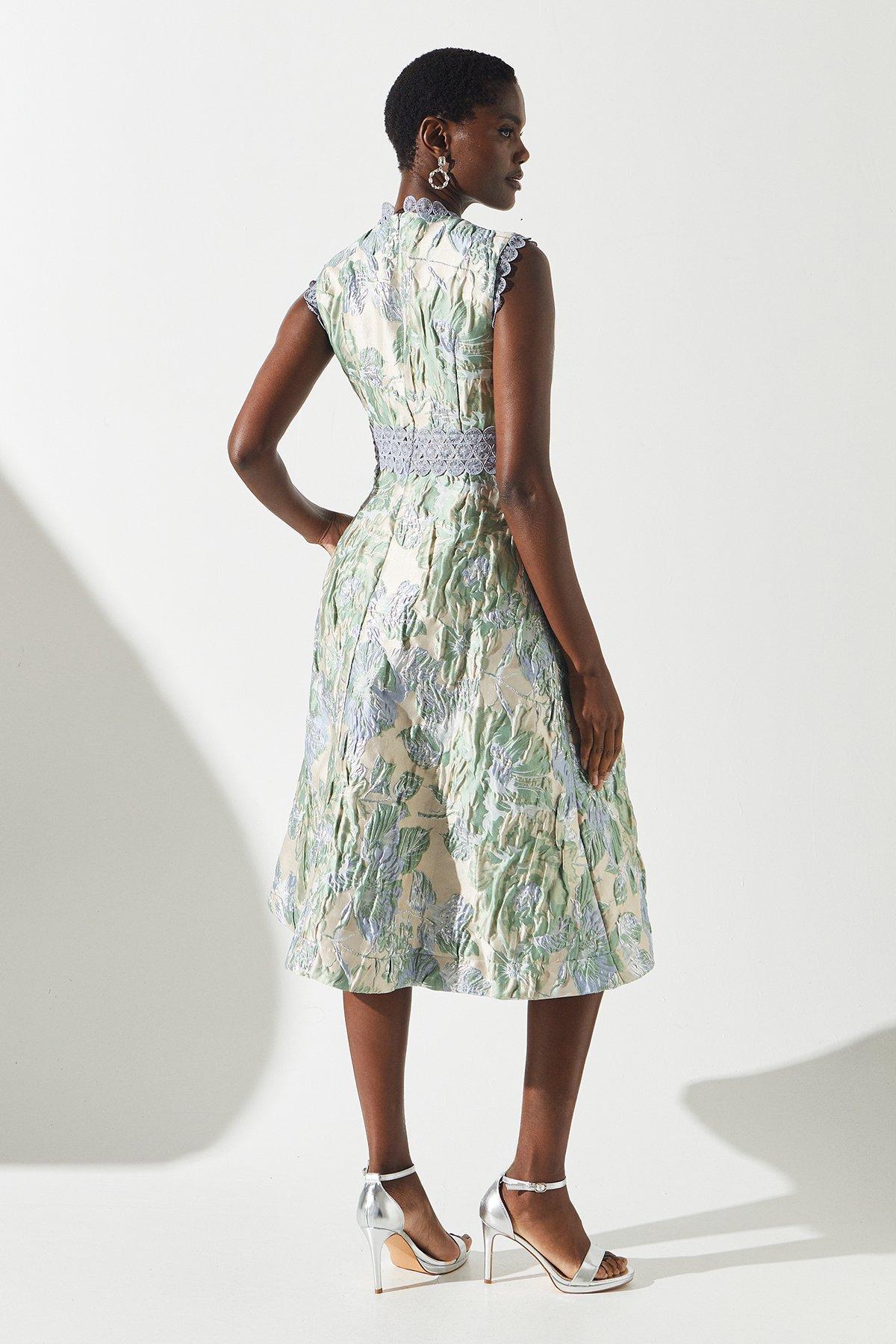 Coast Lace Trim Sleeveless Skater Dress Multi image 3