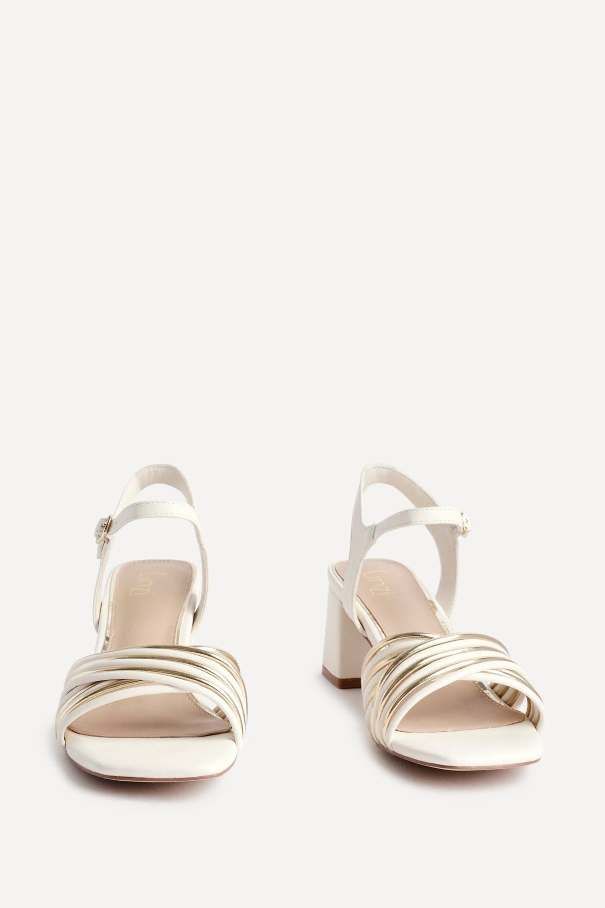 Linzi Genna Ivory Faux Leather Strappy Crossover Heeled Sandal image 3