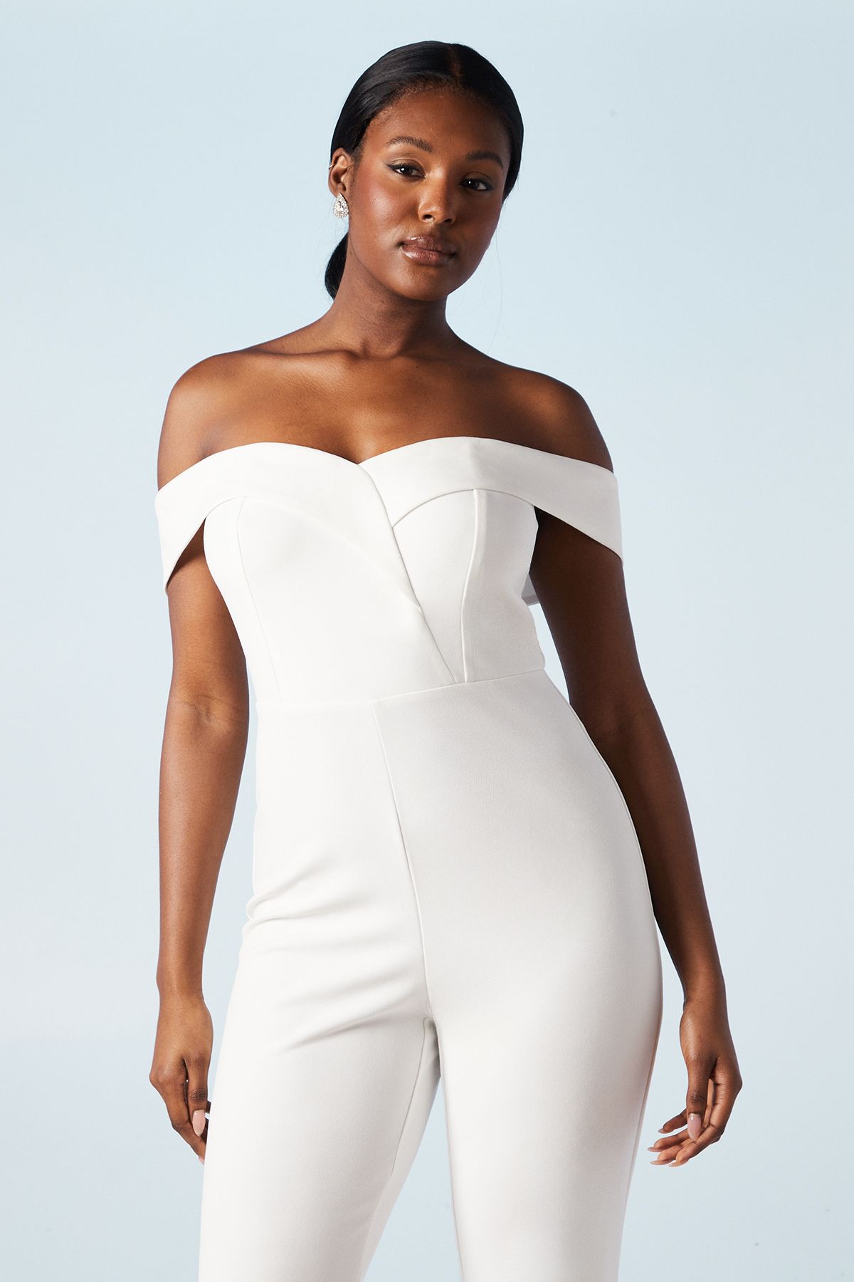 Coast Sweetheart Stretch Crepe Bardot Bridal Jumpsuit Ivory image 4