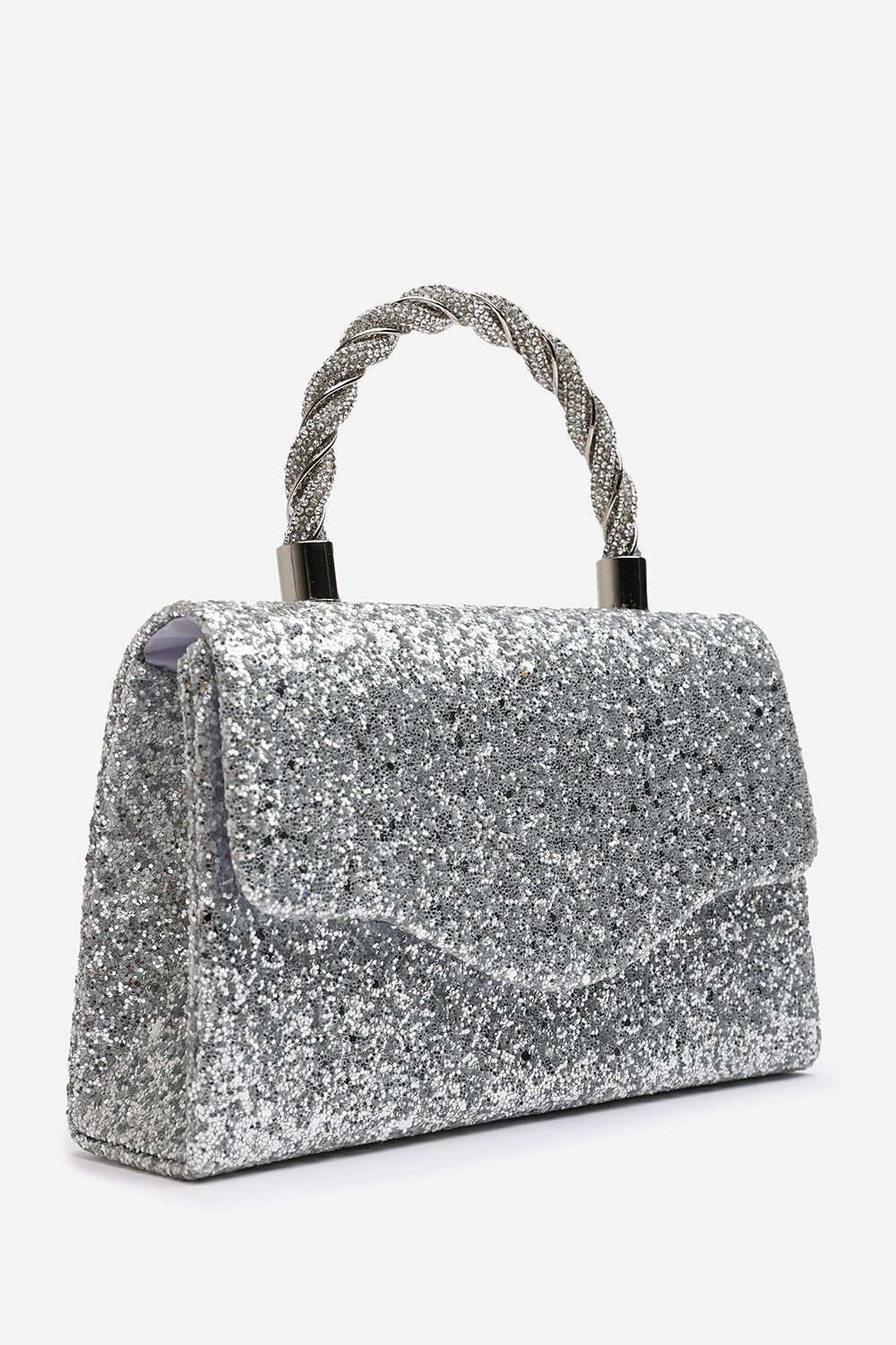 Where's That From 'Pluie' Glitter Evening Bag With Braided Top Handle image 3