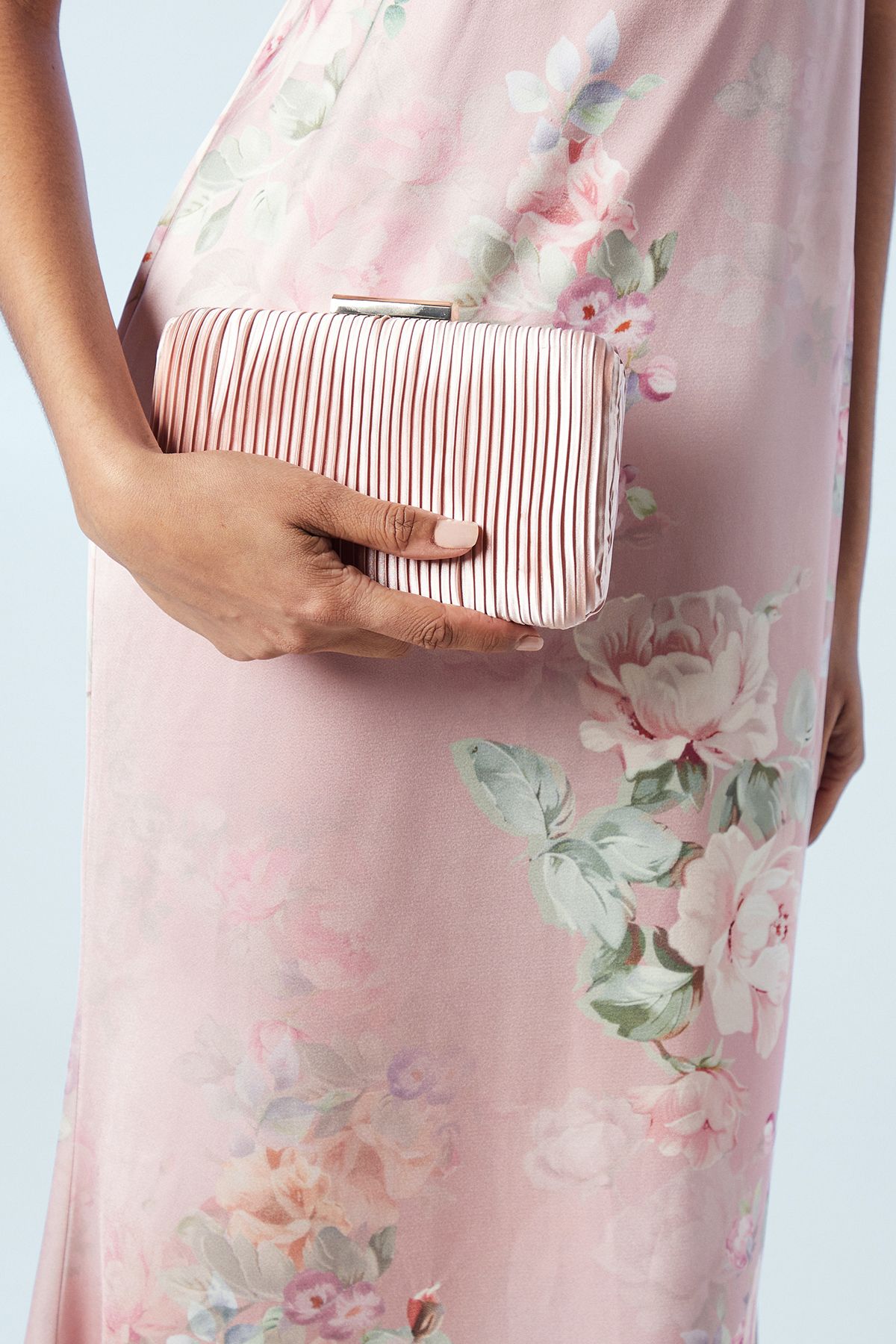 Coast Brooke Satin Clutch Bag Blush image 3