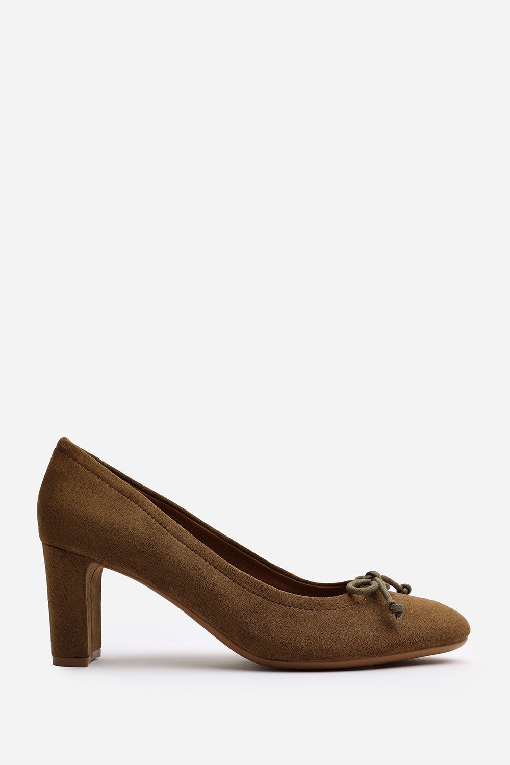 Where's That From 'Primrose' Suede Block Heel Court Shoe With Bow Detail image 2