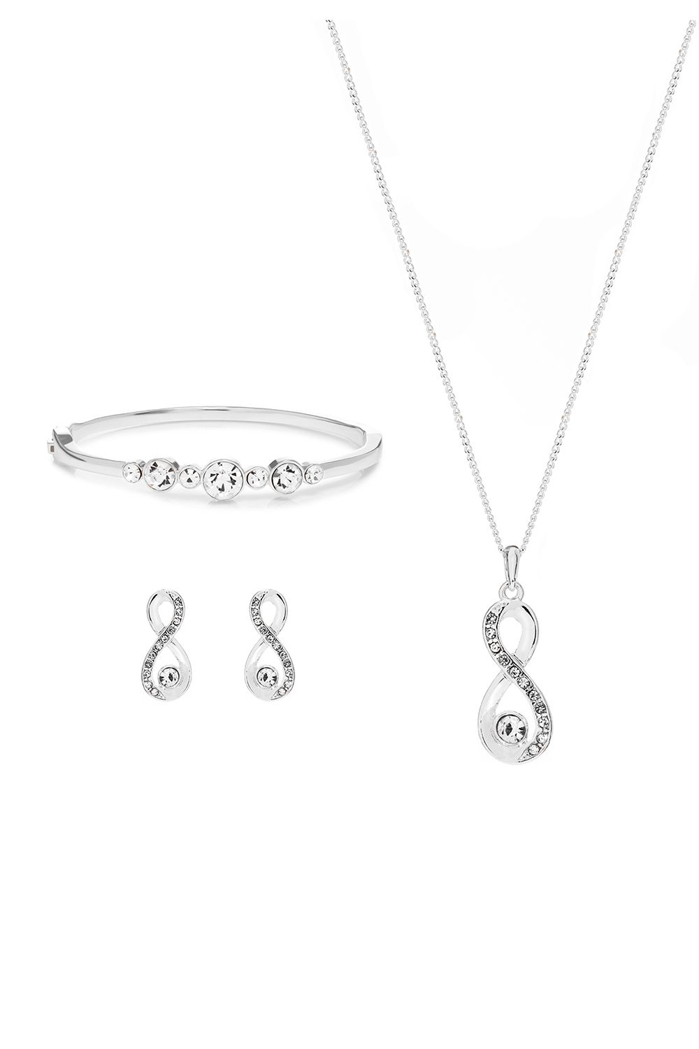 Jon Richard Gift Packaged Silver Crystal Infinity Jewellery Set image 2