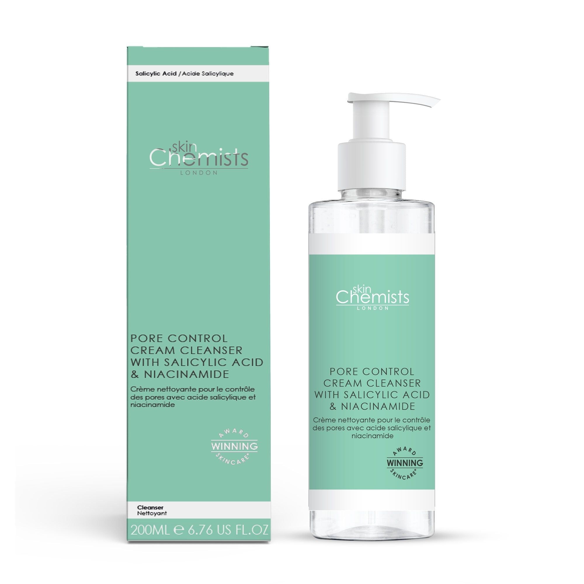 skinChemists professional Pore Control Cream Cleanser with Salicylic Acid & Niacinamide 200ml image 2