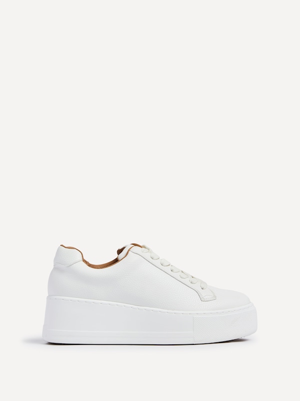 Linzi Twyla White Faux Leather Platform Trainer