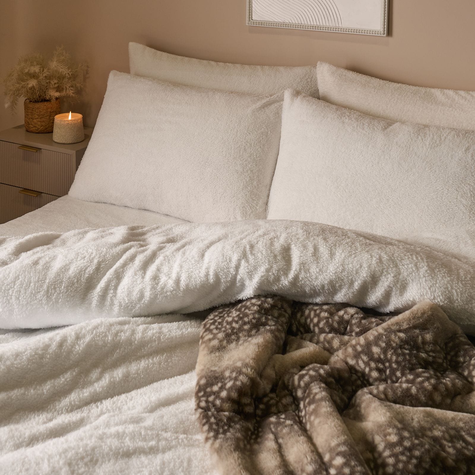 OHS Thermal Soft Teddy Fleece Duvet Cover Bedding Set image 2