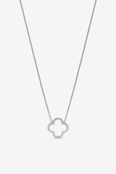 Jon Richard Sterling Silver Plated Waterproof Clover Necklace