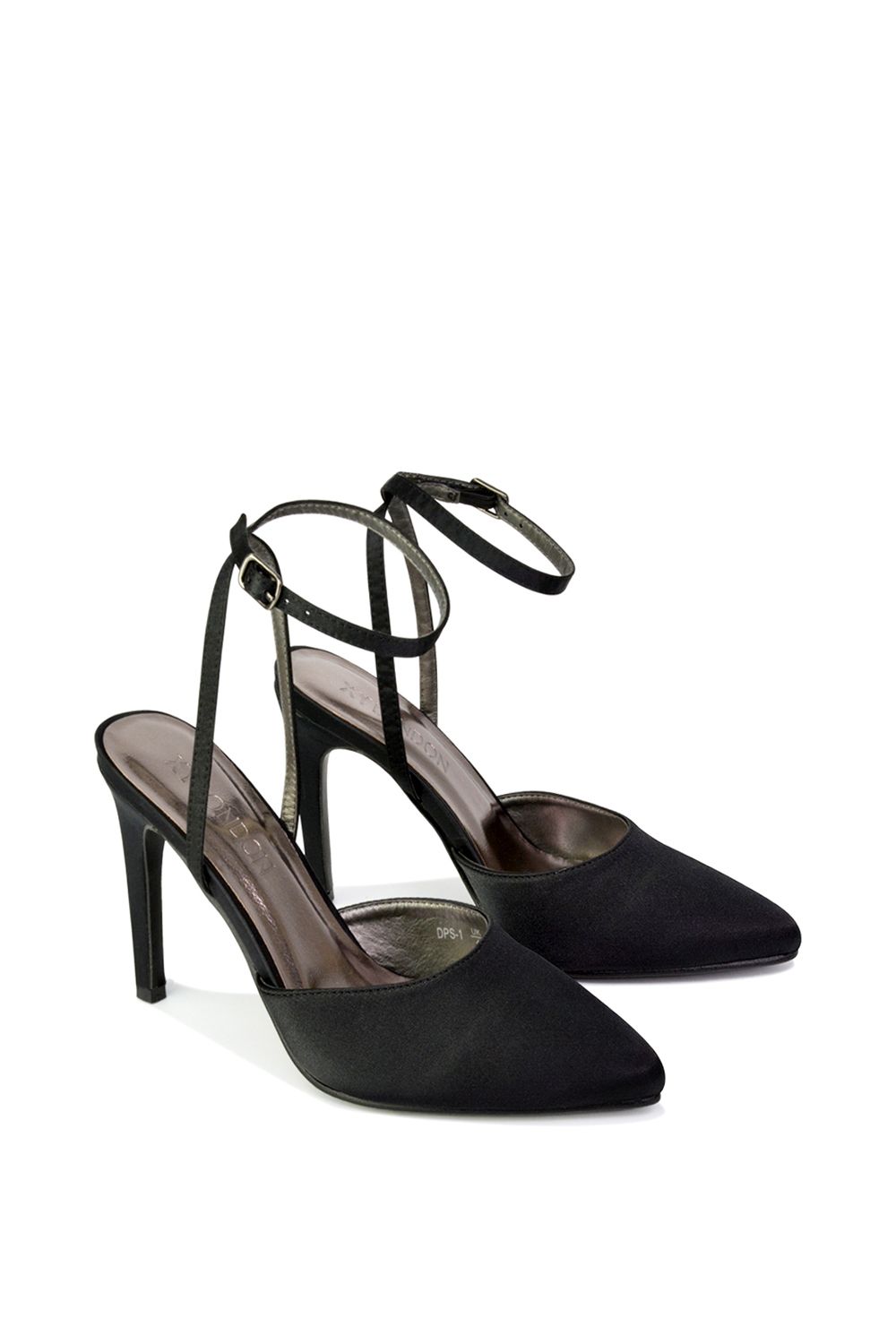 XY London 'Liliane' 2 Part Pointed Toe Satin Shoes Stiletto Heel image 4