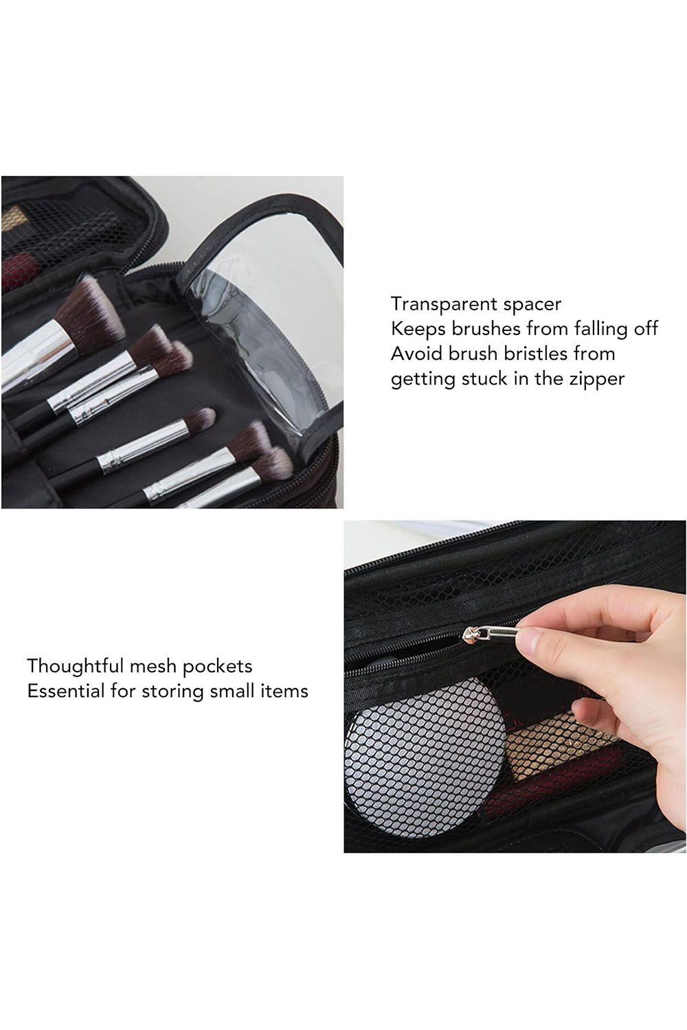 SHEONLY Set of 10 Portable Makeup Brush Tools with Waterproof Travel Makeup Bag image 6