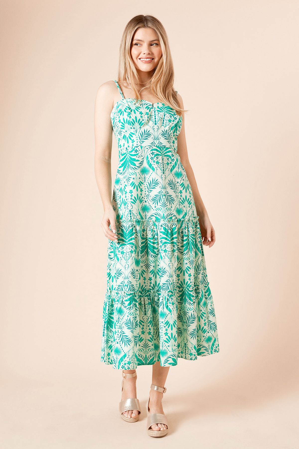 Dorothy Perkins Rebekah Peep Toe Espadrille Wedge Sandals Gold image 2