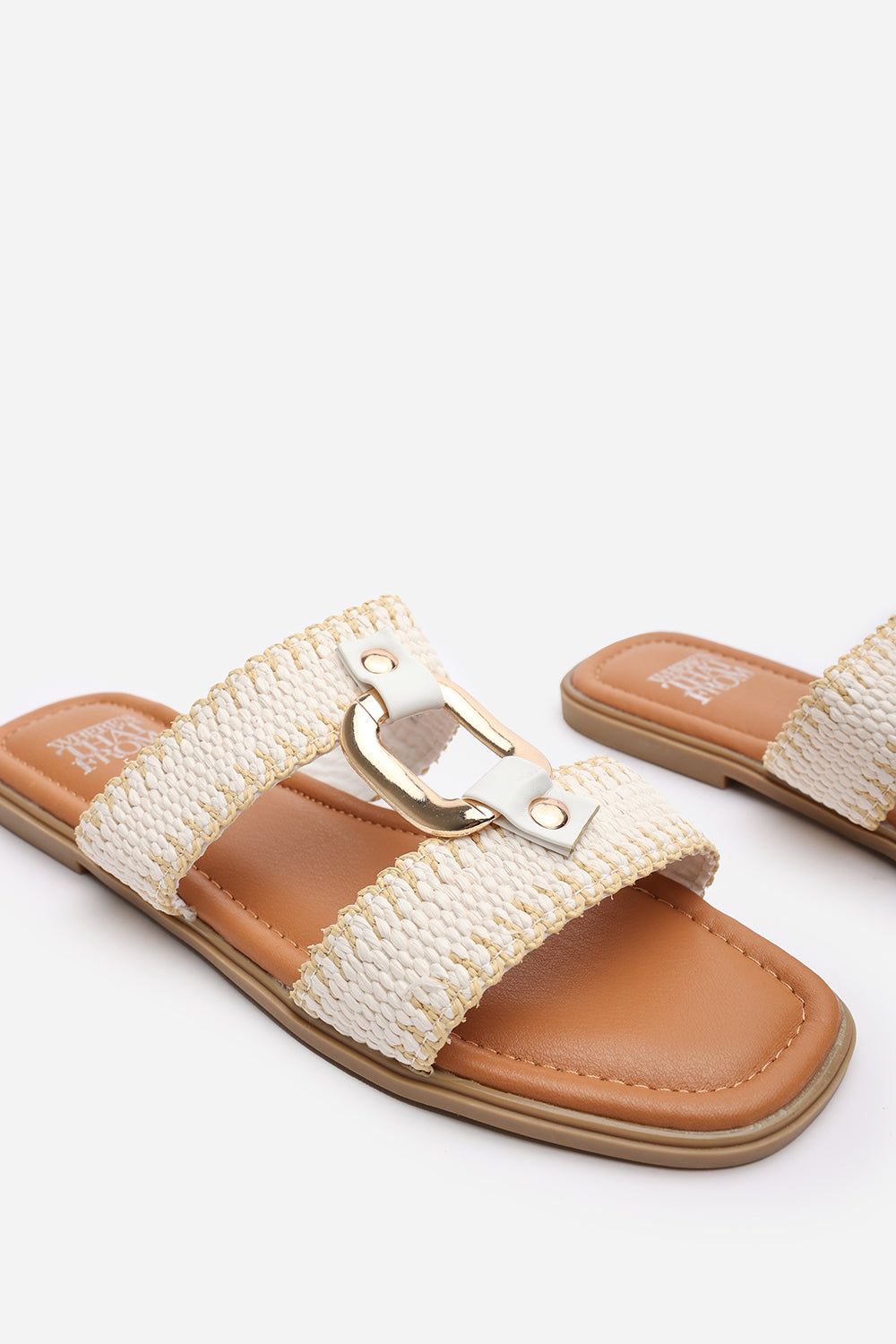 Where's That From 'Imani' Flat Raffia Strap Sandals image 5