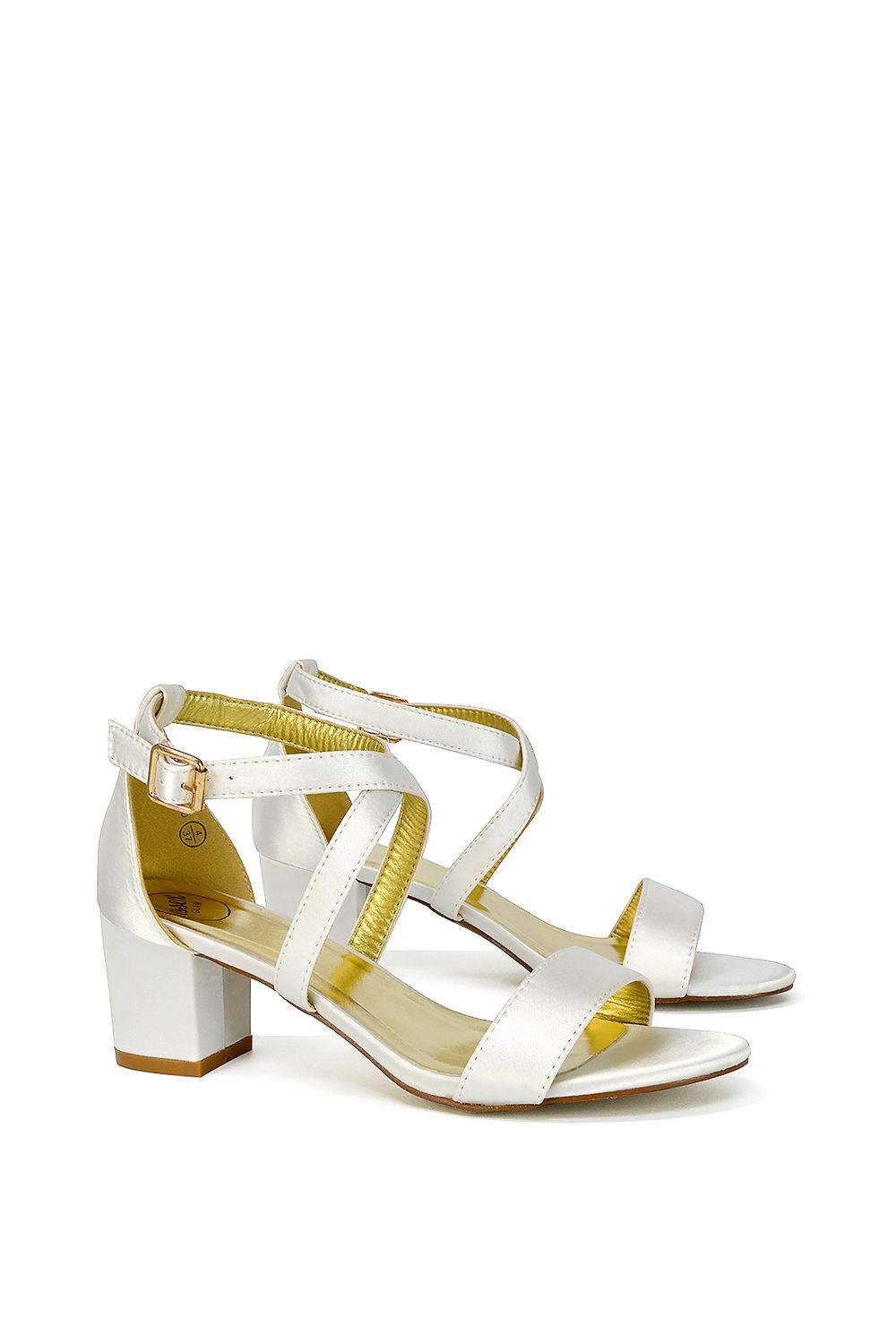 XY London 'Jordyn' Cross Over Buckle Strap Chunky Low Block Heels image 2