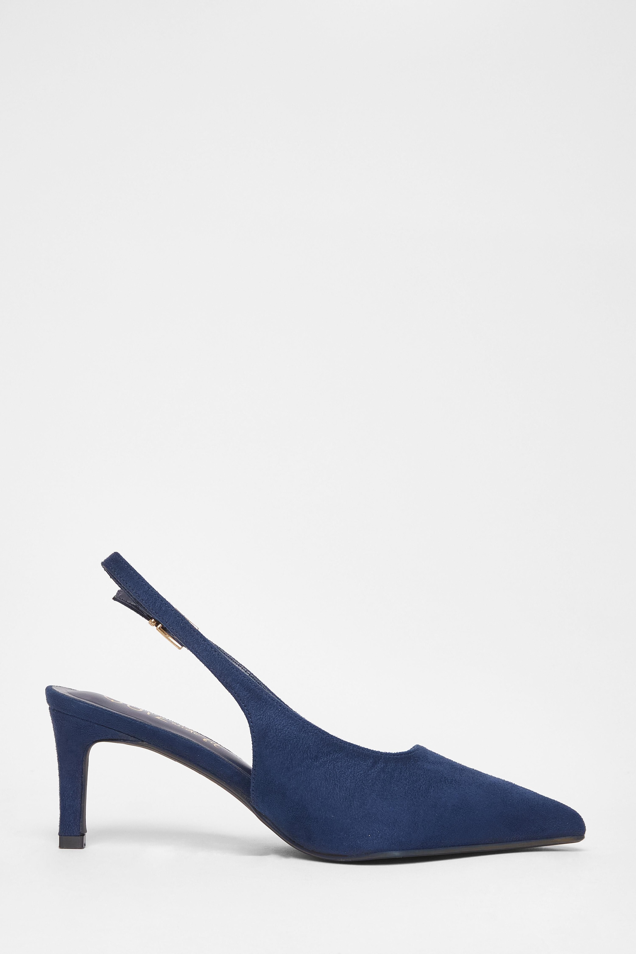 Quiz Navy Wide Fit Slingback Court Heels image 5