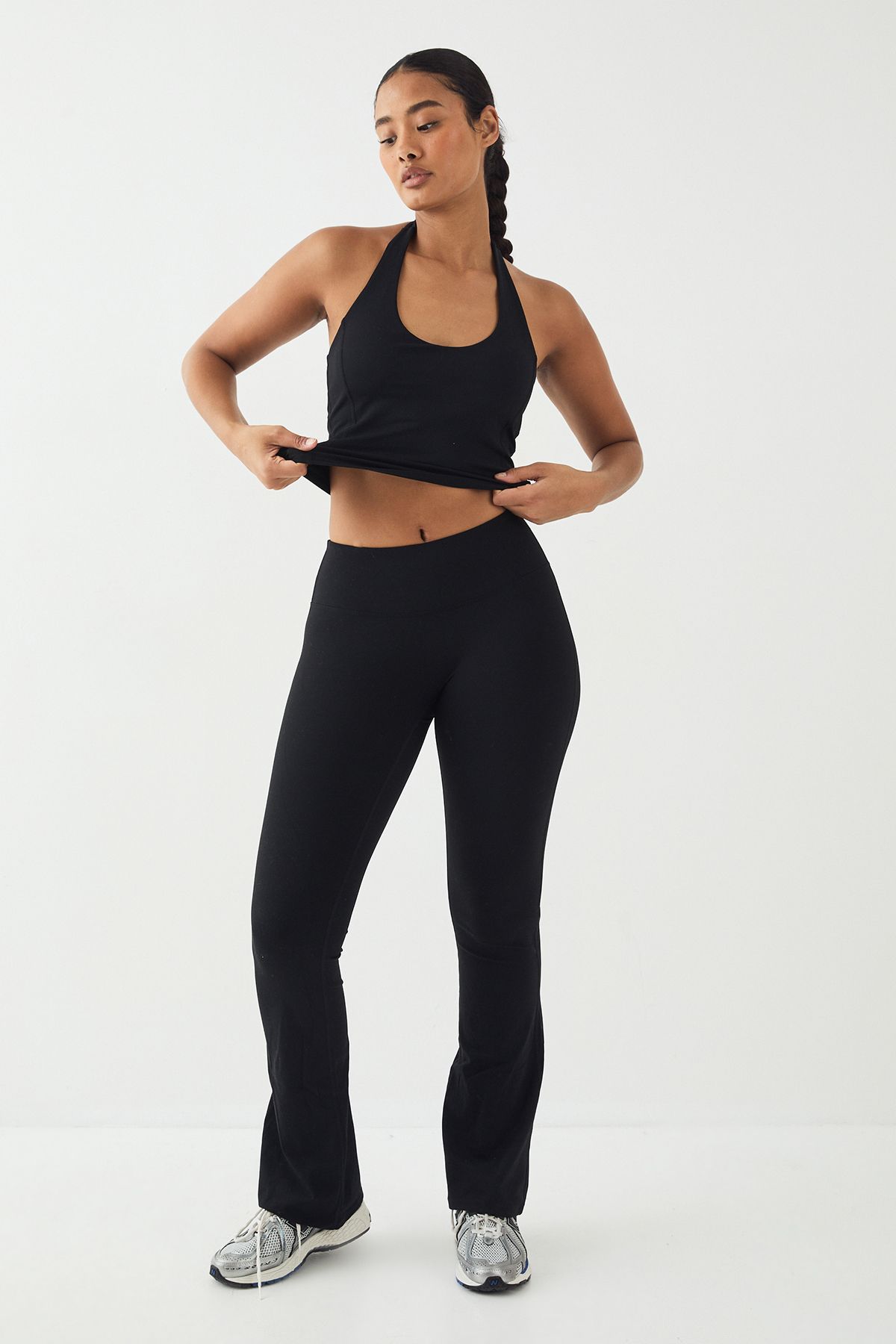 DSGN Studio DSGN Studio Petite High Waist Ultra Sculpt Yoga Flared Legging Black image 3
