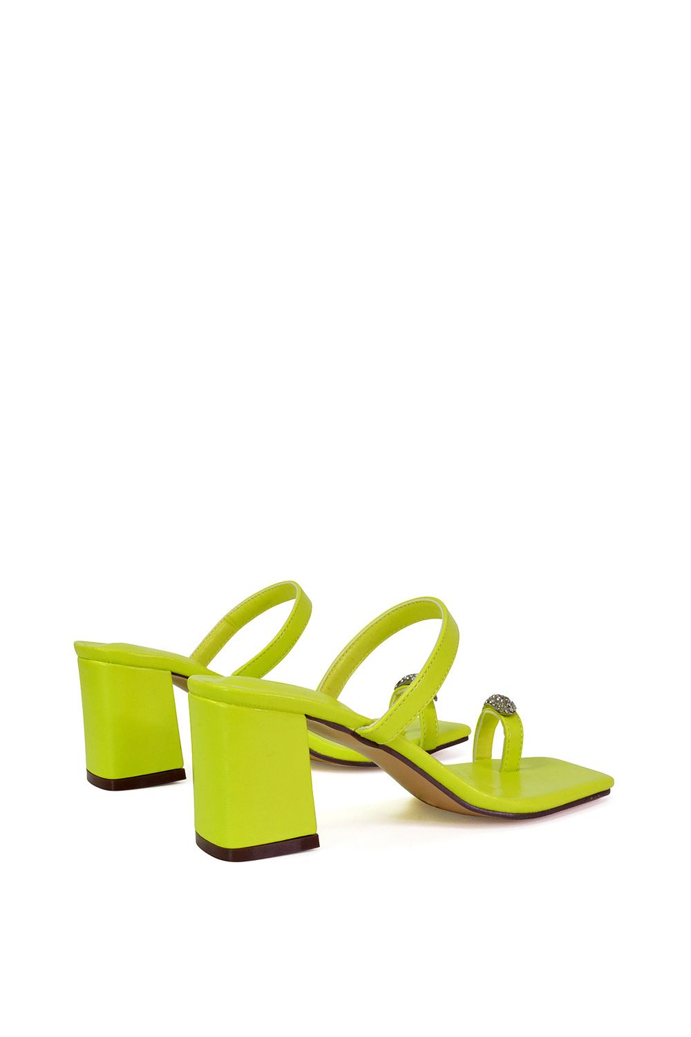 XY London 'Daiquiri' Double Strap Square Toe Ring Block Heel Sandals image 4