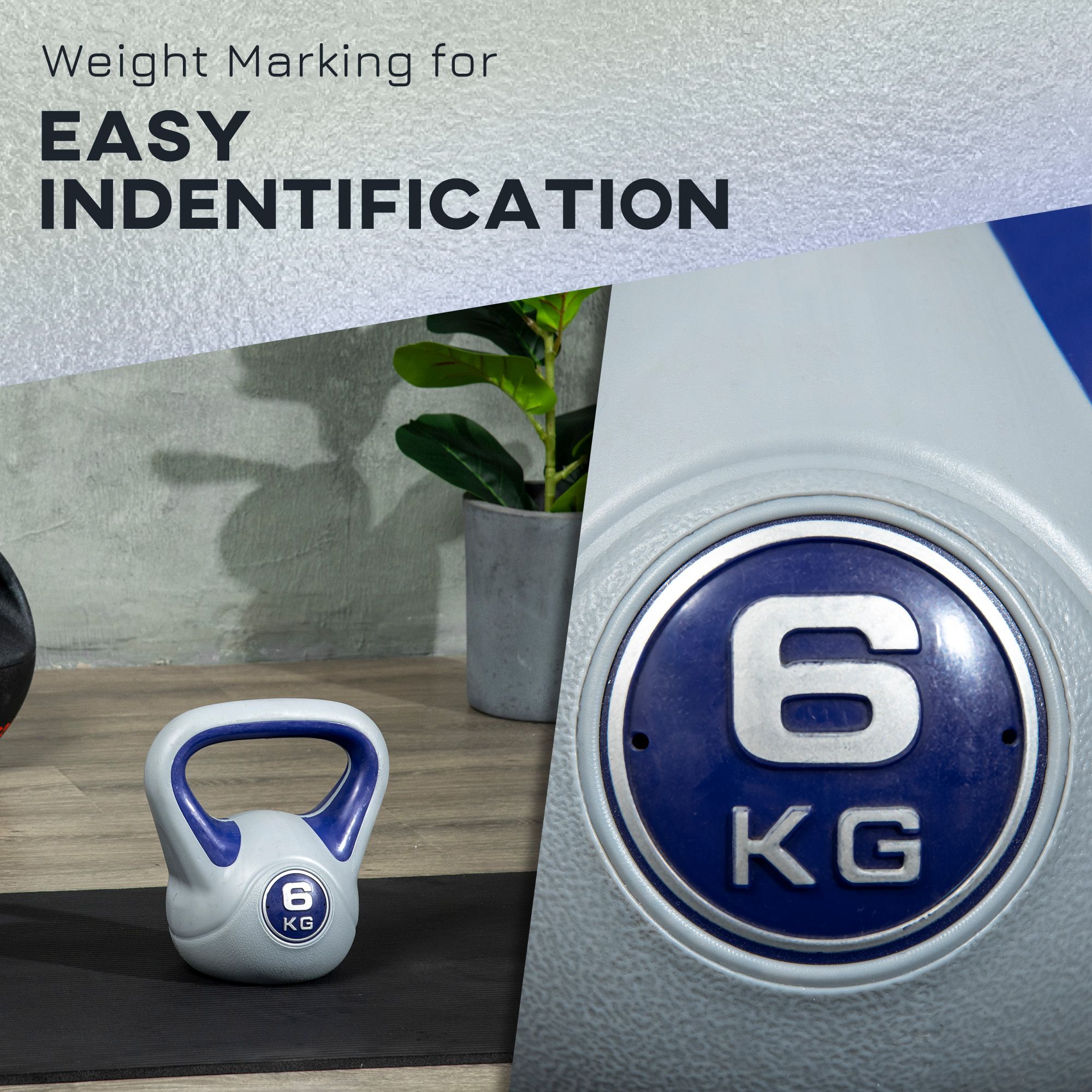 SPORTNOW 6kg Kettle Bell with Handle for Home Gym, Purple and Grey image 6