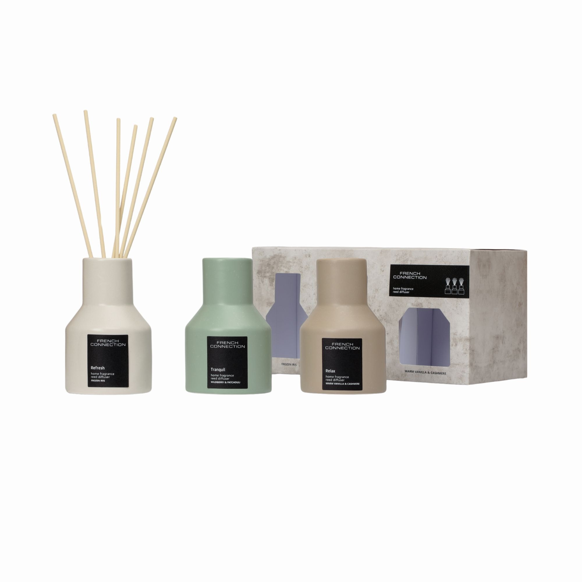 French Connection Trio of Reed Diffuser Gift Set 3x100ML Stone Range image 2