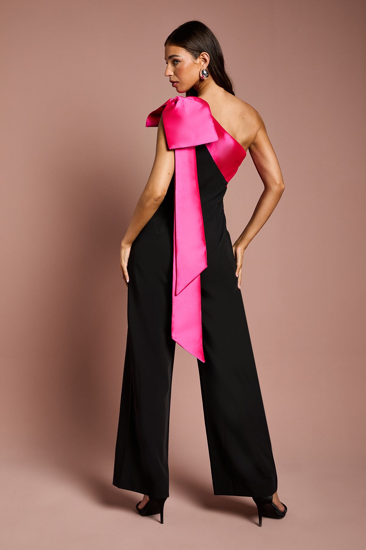 Coast Bow One Shoulder Jumpsuit Black image 4